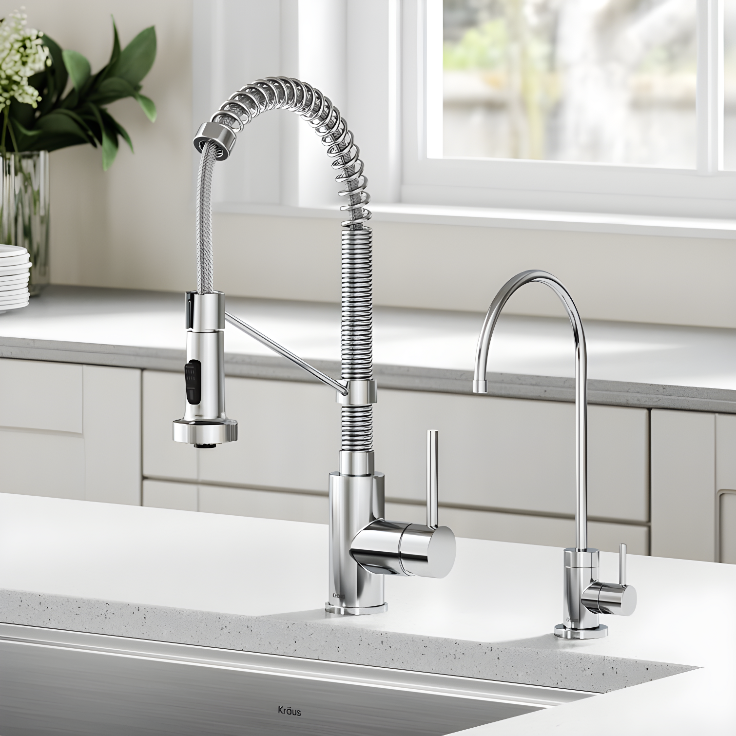 KRAUS Bolden Commercial Style 2-Function Single Handle Pull Down Kitchen Faucet