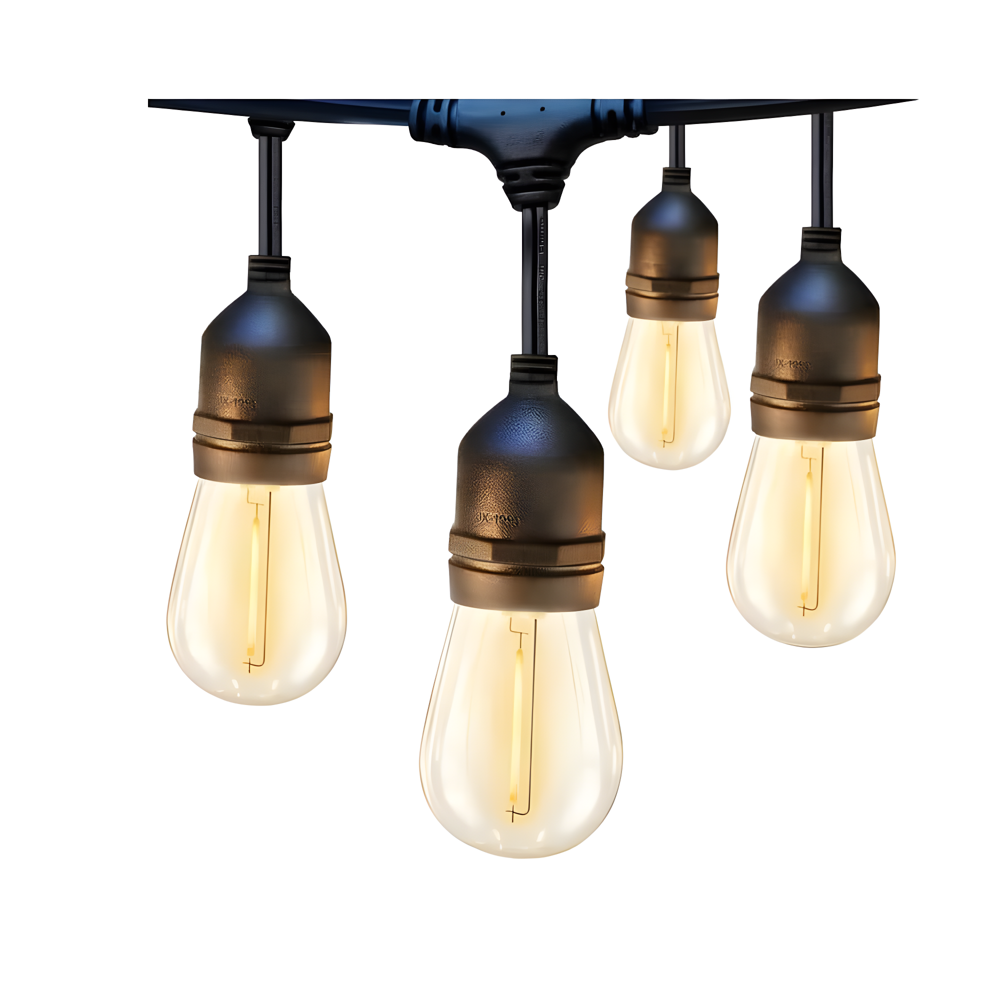 addlon 48 FT Outdoor String Lights Commercial Grade Weatherproof Strand, 18 Edison Vintage Bulbs, 15 Hanging Sockets (3 Spare Bulbs), ETL Listed Heavy-Duty Decorative Christmas Lights for Patio Garden