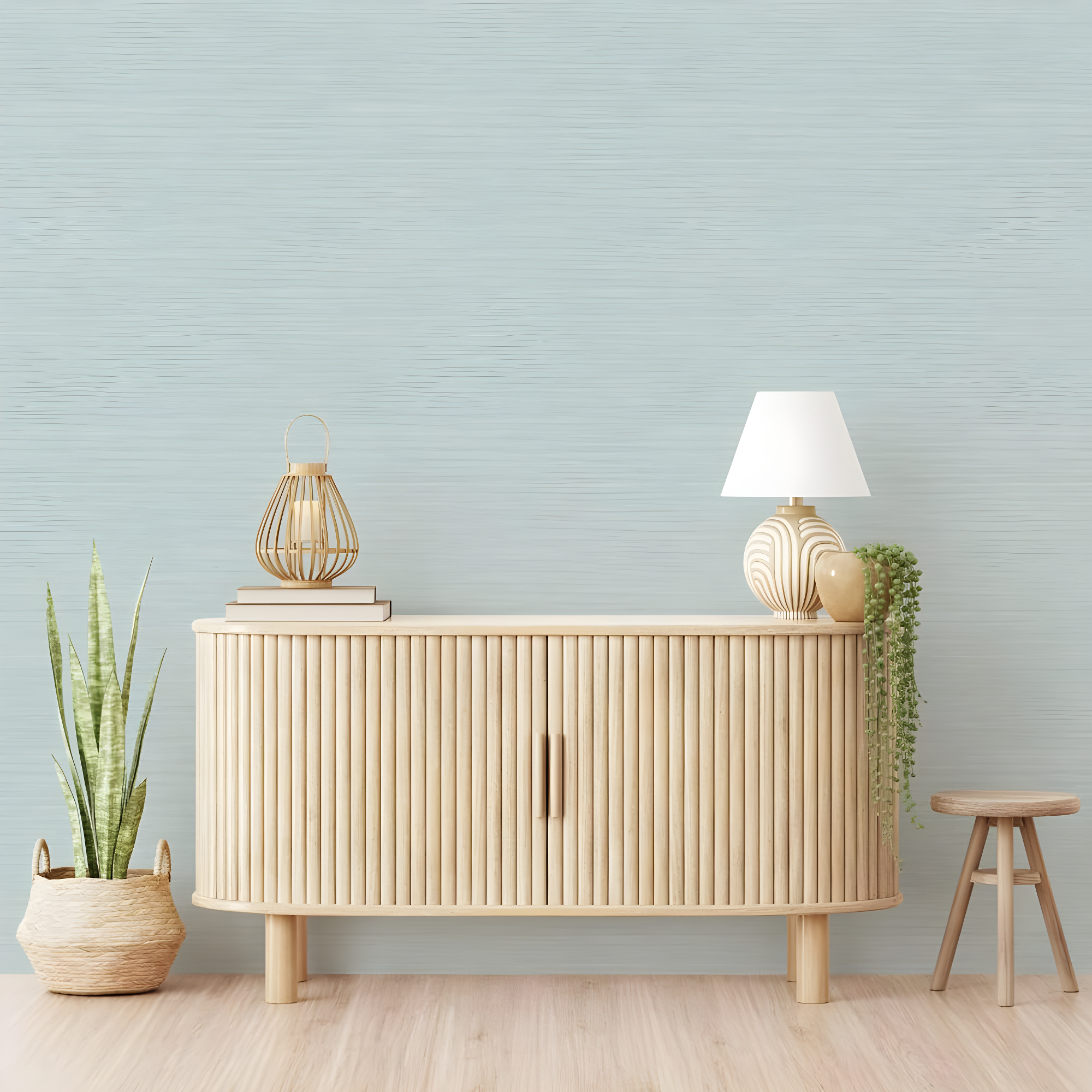 Tempaper & Co.® Faux Horizontal Grasscloth Removable Peel and Stick Wallpaper, Textured Seaglass, 28 sq. ft.: Vinyl, Prepasted