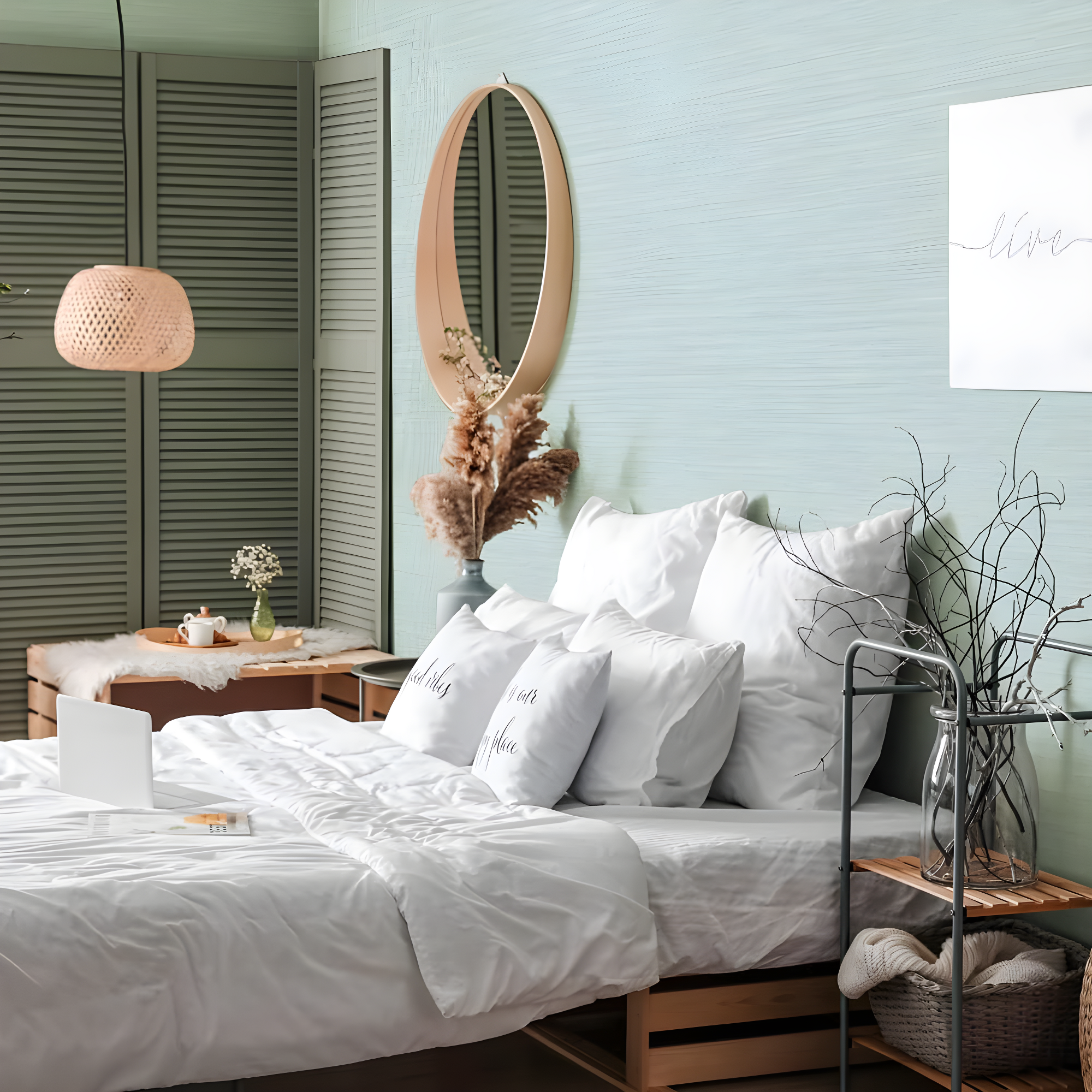 Tempaper & Co.® Faux Horizontal Grasscloth Removable Peel and Stick Wallpaper, Textured Seaglass, 28 sq. ft.: Vinyl, Prepasted