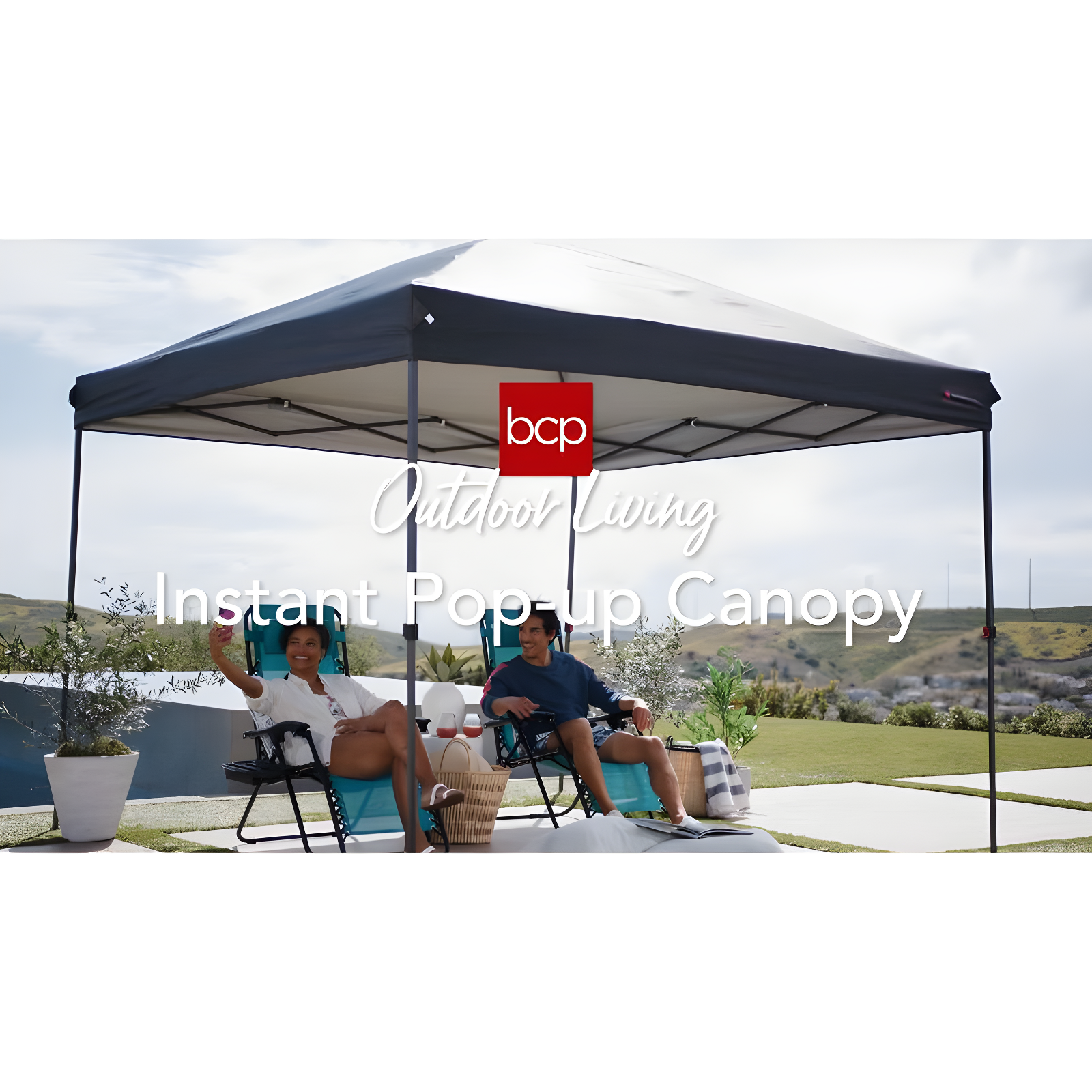 Best Choice Products Easy Setup Pop Up Canopy W/ 1-Button Setup, Wheeled Case, 4 Weight Bags