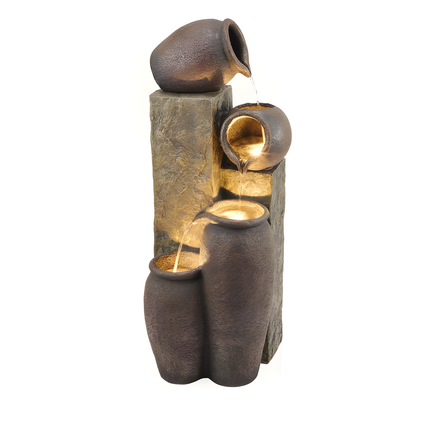Alpine Weather Resistant Floor Fountain with Light