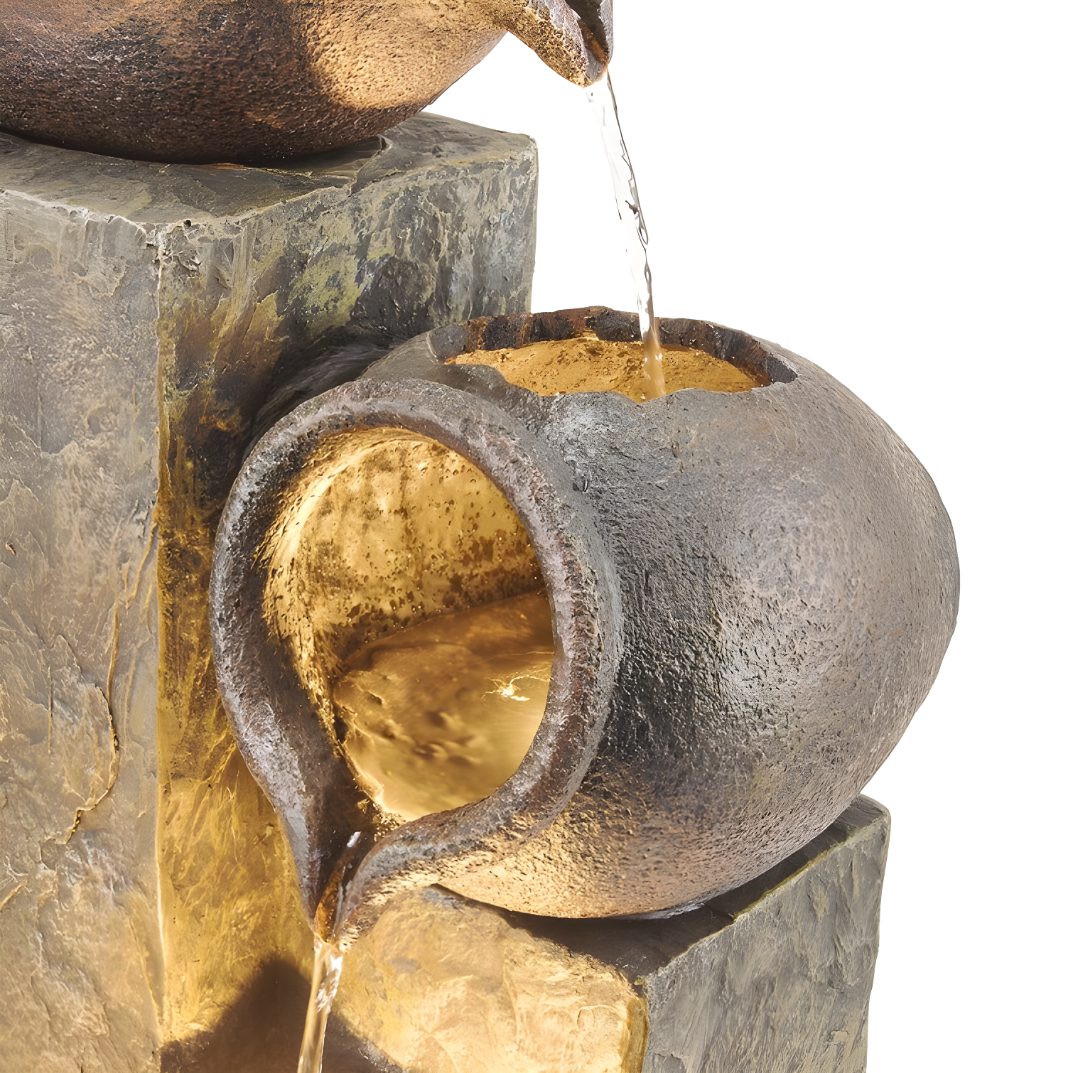 Alpine Weather Resistant Floor Fountain with Light