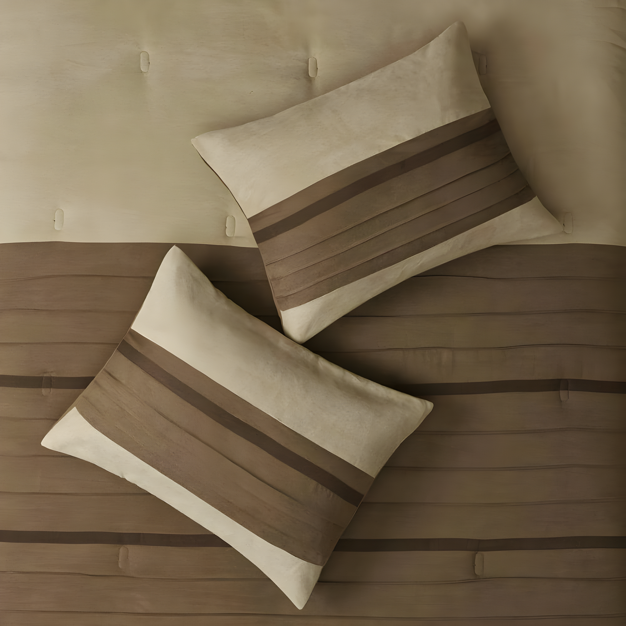 7pc Queen Dakota Microsuede Comforter Set Brown/Cream: Madison Park, Hypoallergenic, Farmhouse Style
