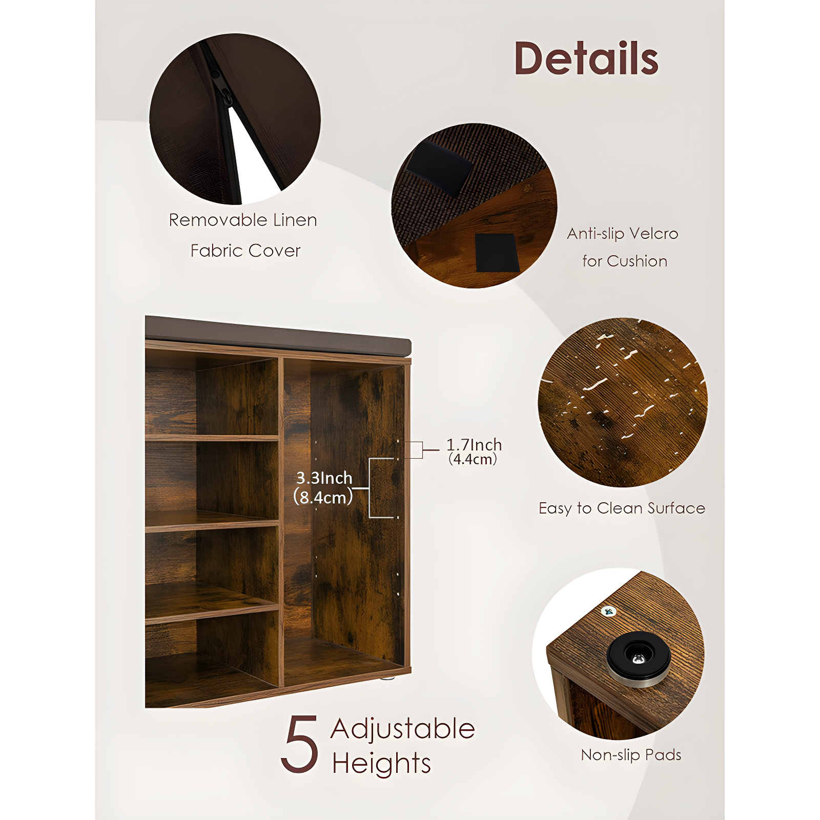 Shoe Organizer for Entryway, Storage Bench with Cushion