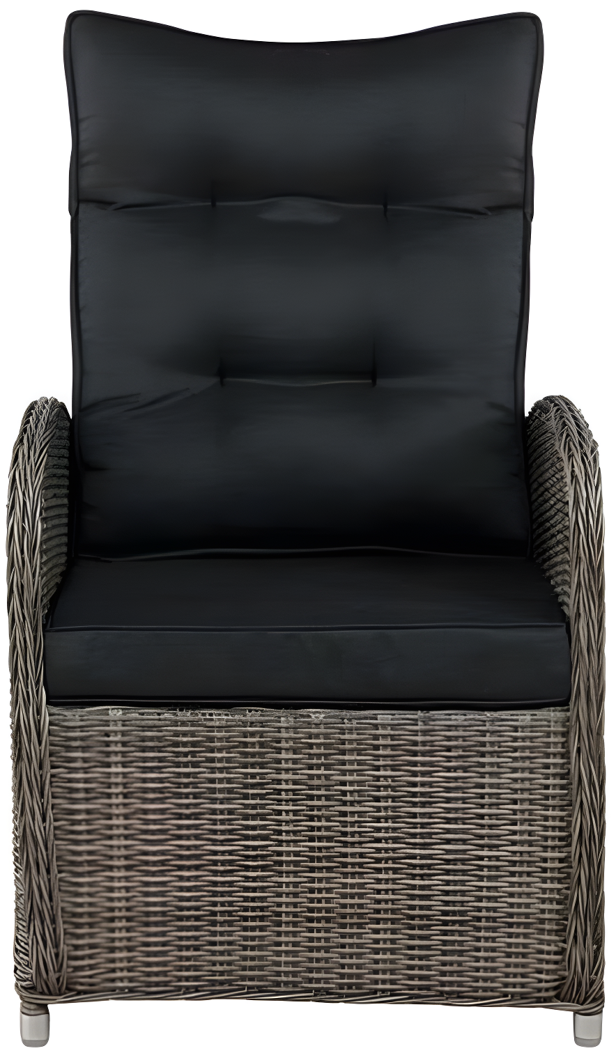 Monaco 2pc Wicker Outdoor Recliner & Ottoman - Gray - Alaterre Furniture: All-Weather, Water-Resistant Patio Set