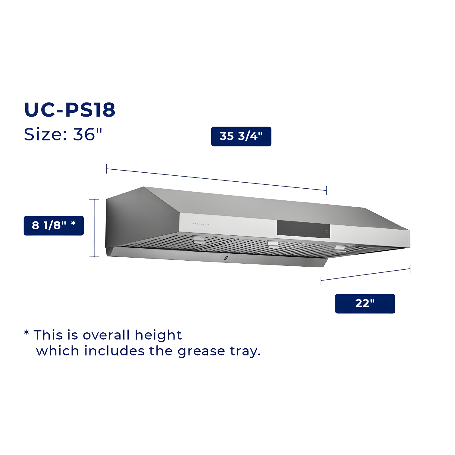 Hauslane Hauslane Range Hood 30 Inch - Under Cabinet Range Hood 30" Stainless Steel Kitchen Hood, Vent Hood 30 Inches, Stove Vent Hood for Kitchen, Vent Hoods 30 Inch with LED - Chef Series PS18 XJ-TLKX-SFBU