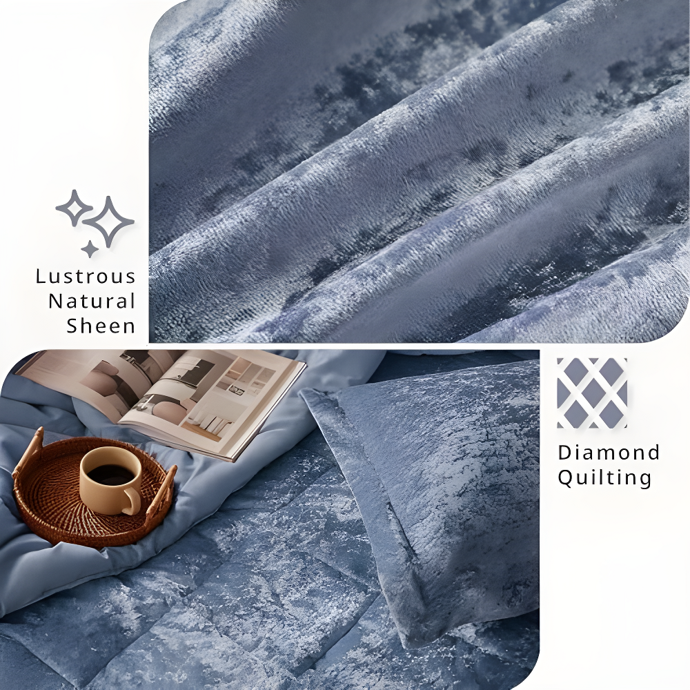 Felicia Crushed Velvet Comforter Set with Throw Pillow