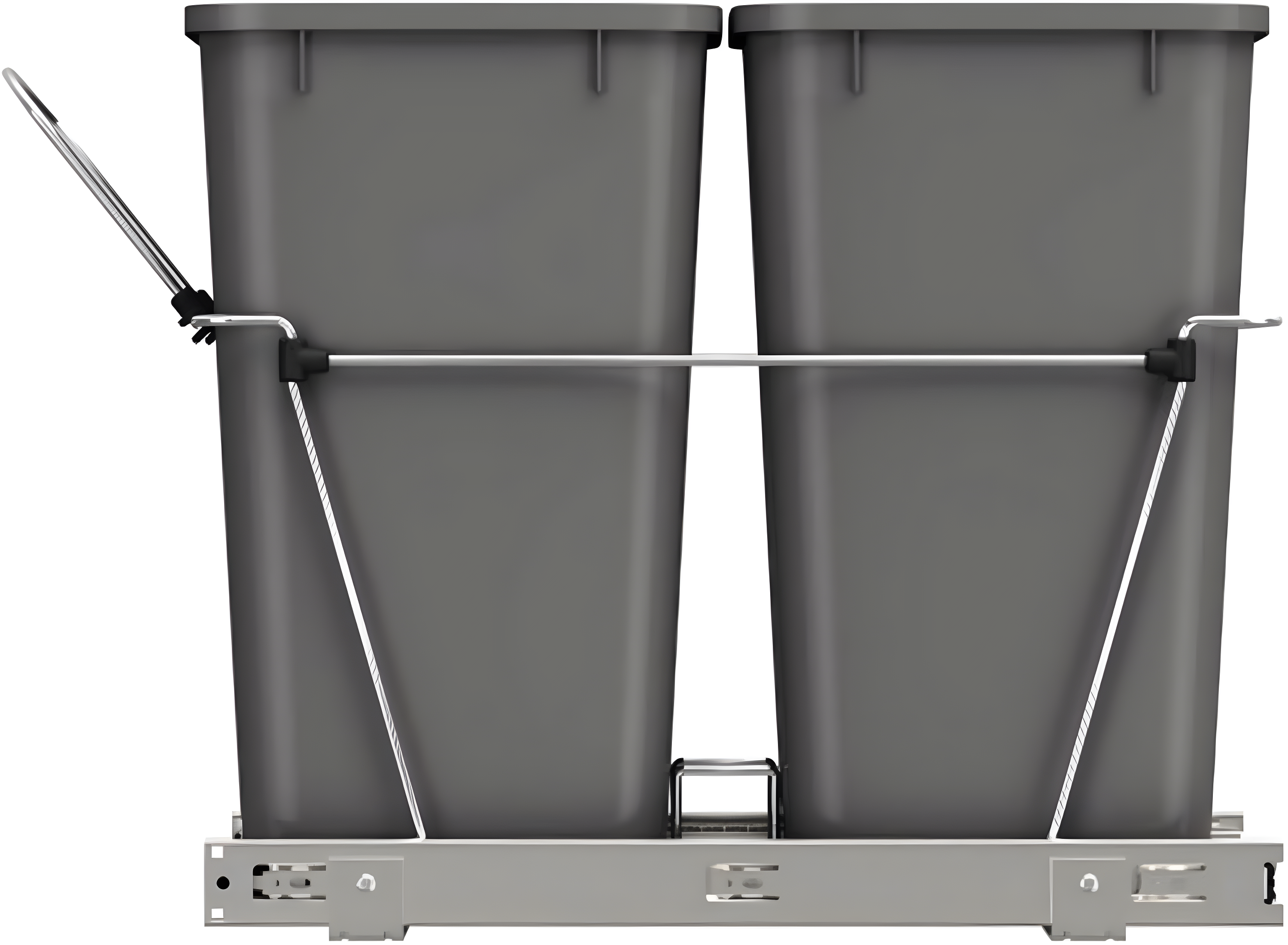 Rev-A-Shelf Double Pull Out Trash Can 27 Qt for Kitchen
