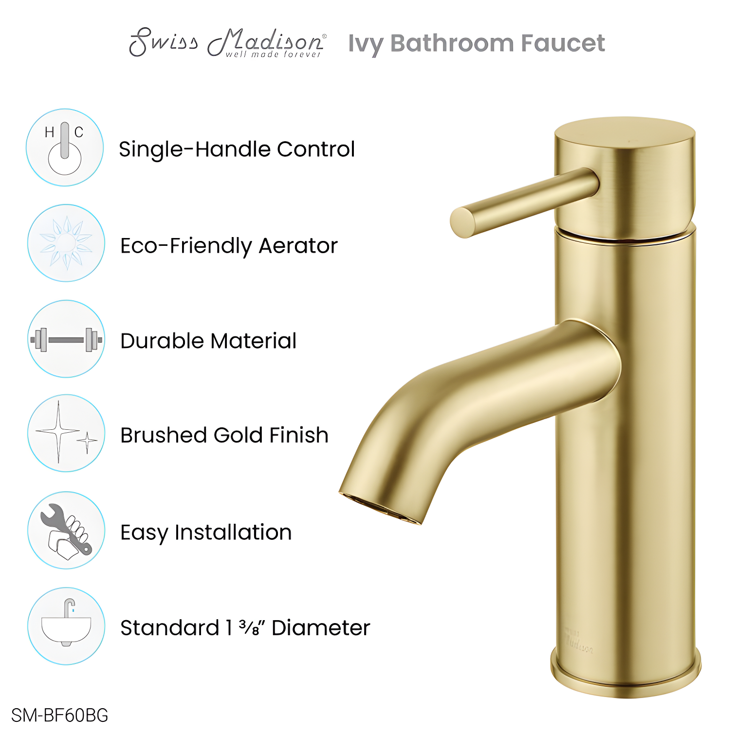 Ivy Single Hole, Single-Handle, Bathroom Faucet