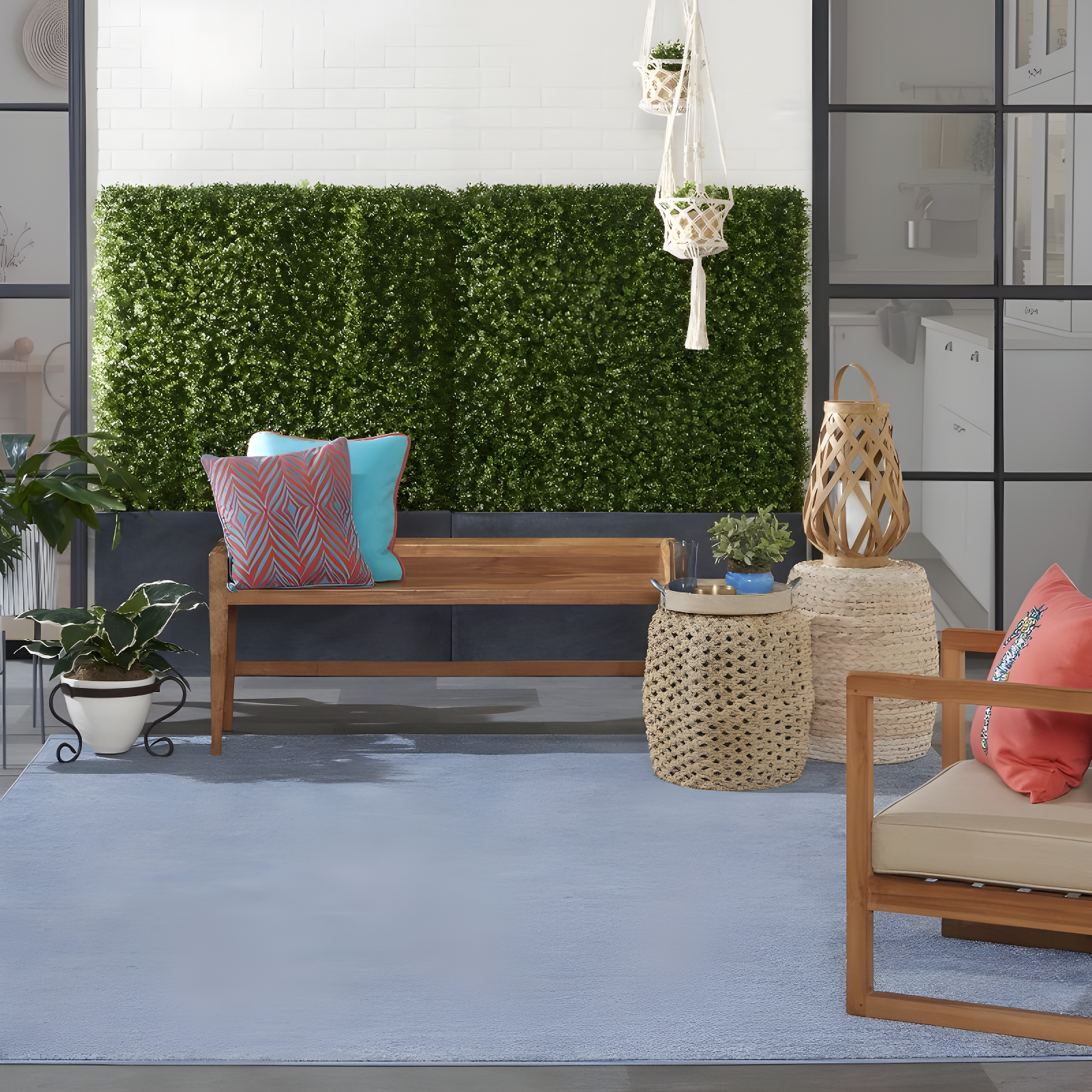 Nourison Nourison Essentials NRE01 Indoor/outdoor Area Rug - Blue/Grey 7' x 10'