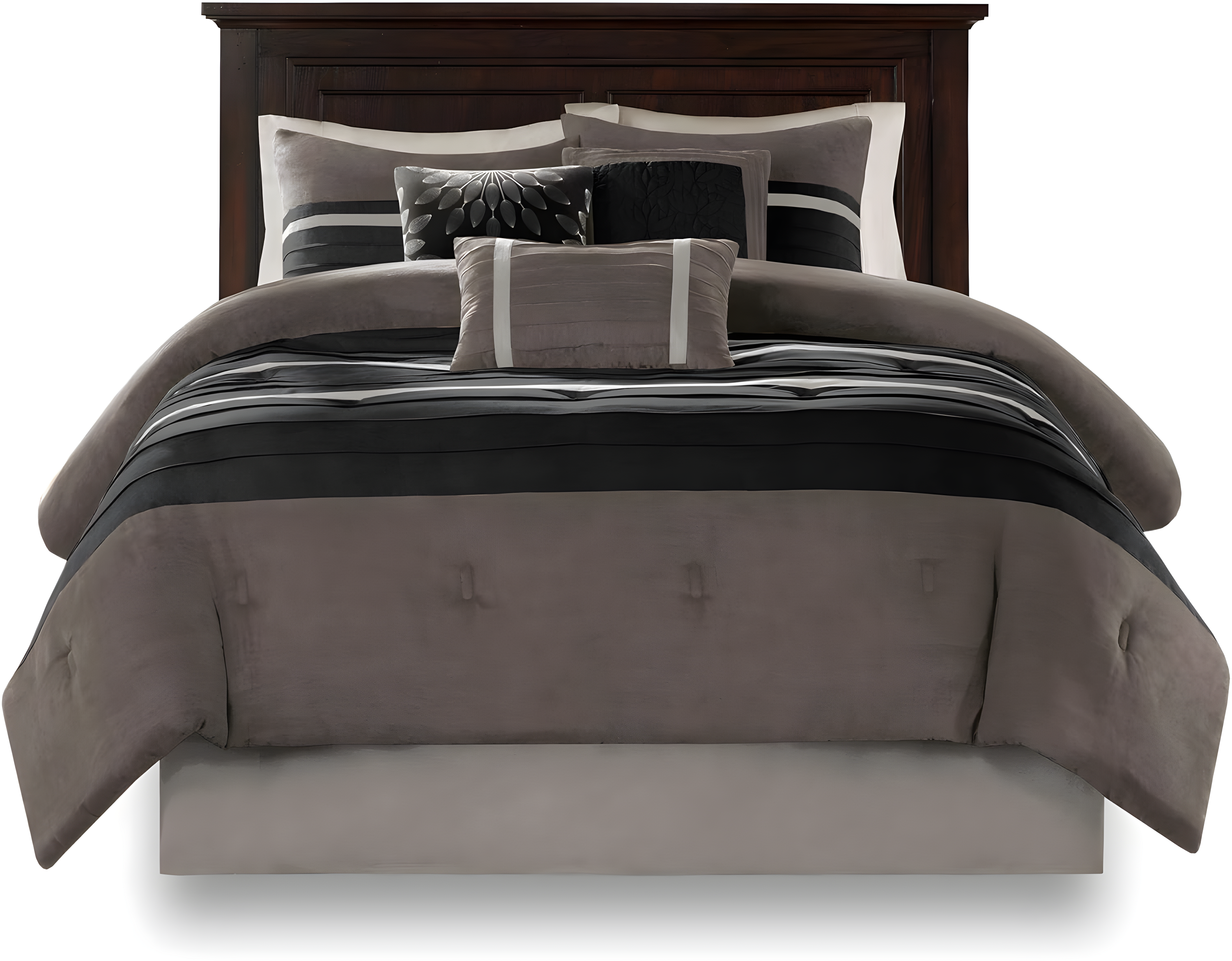 Madison Park Palmer 7 PC Pieced Faux Suede Comforter Set
