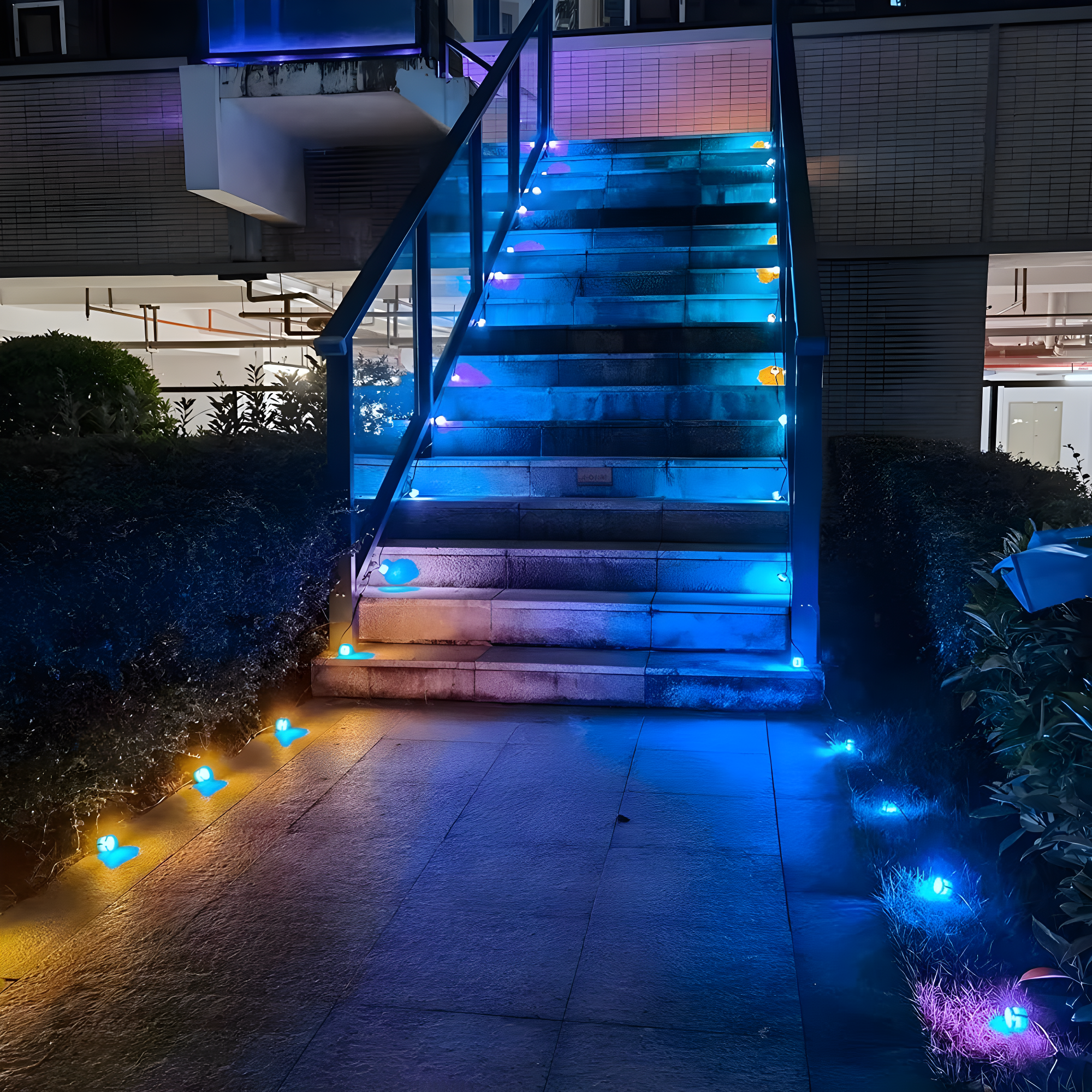 FVTLED Pack of 5, 2m 6.56ft 4Pin Extension Cable Wire with Male and Female Connectors at Both Ends Only RGB Multi-Color LED Deck Light