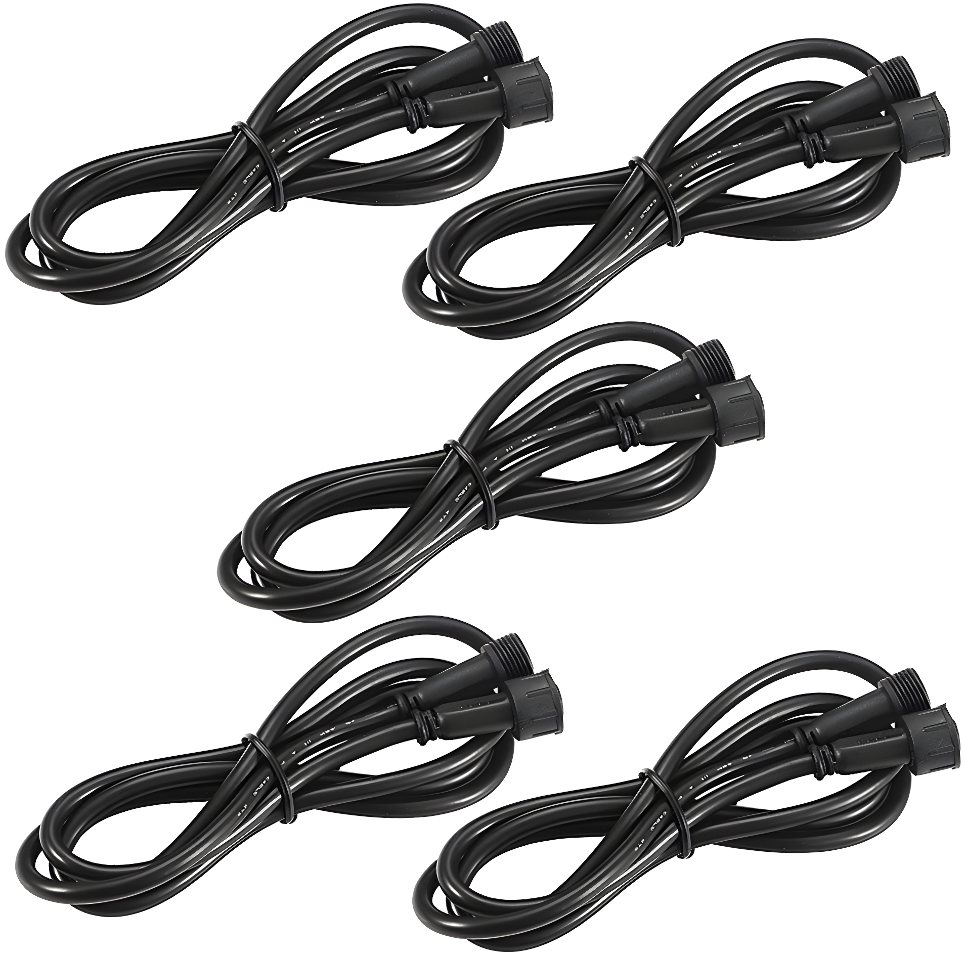 FVTLED Pack of 5, 2m 6.56ft 4Pin Extension Cable Wire with Male and Female Connectors at Both Ends Only RGB Multi-Color LED Deck Light