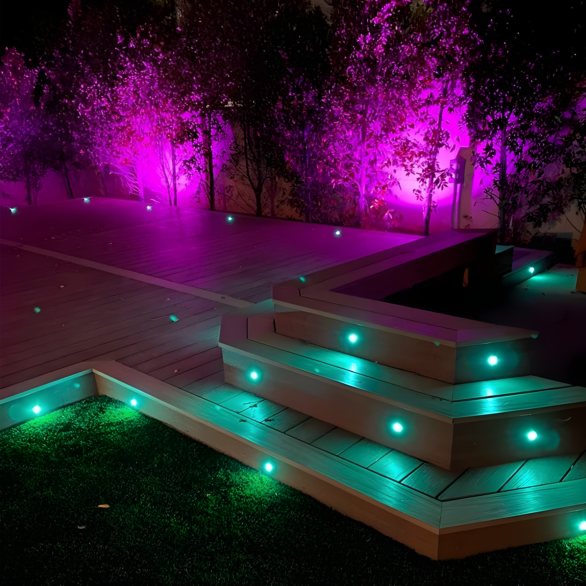 FVTLED Pack of 5, 2m 6.56ft 4Pin Extension Cable Wire with Male and Female Connectors at Both Ends Only RGB Multi-Color LED Deck Light