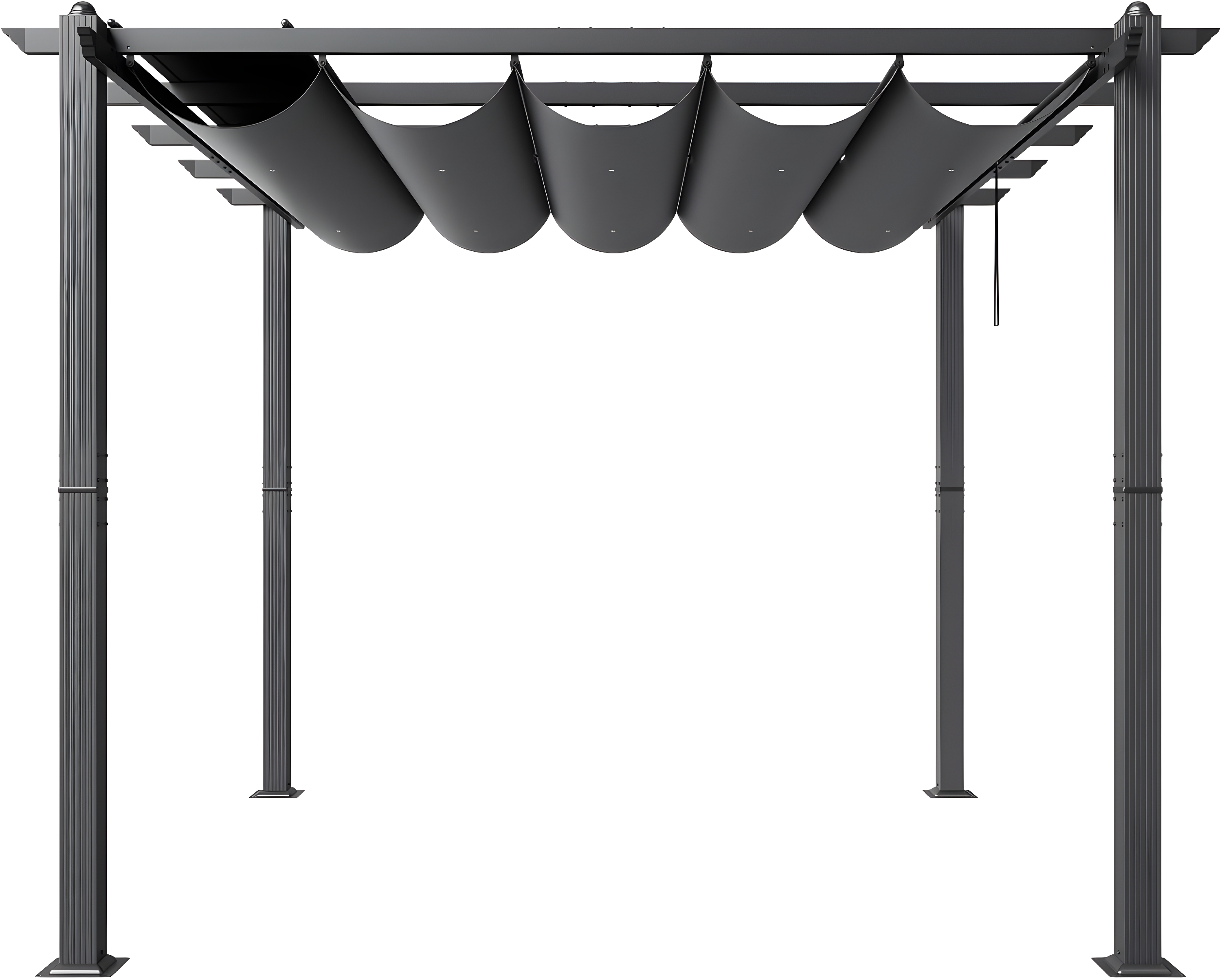 VEVOR 10'x10' Outdoor Retractable Pergola with Canopy, Aluminum Pergola with Retractable Canopy, Modern Pergola with Sun Shade Canopy for Patios, Gardens, Decks, Backyards (Gray)
