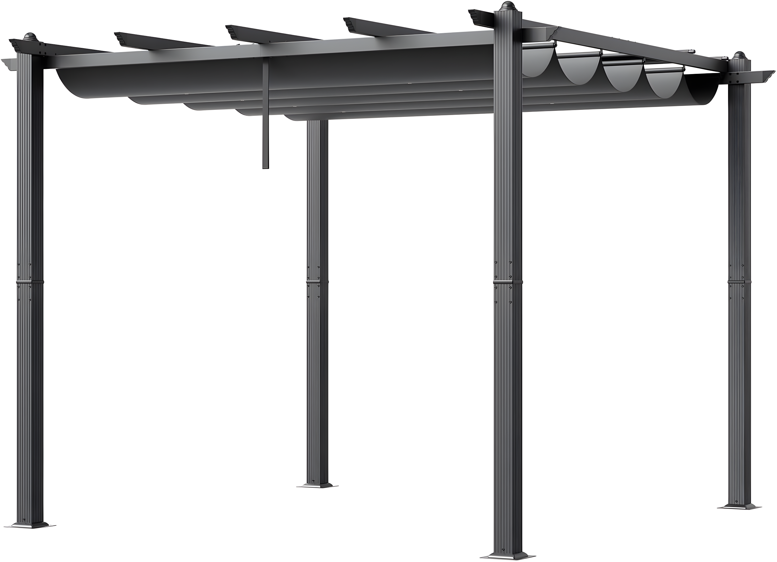 VEVOR 10'x10' Outdoor Retractable Pergola with Canopy, Aluminum Pergola with Retractable Canopy, Modern Pergola with Sun Shade Canopy for Patios, Gardens, Decks, Backyards (Gray)