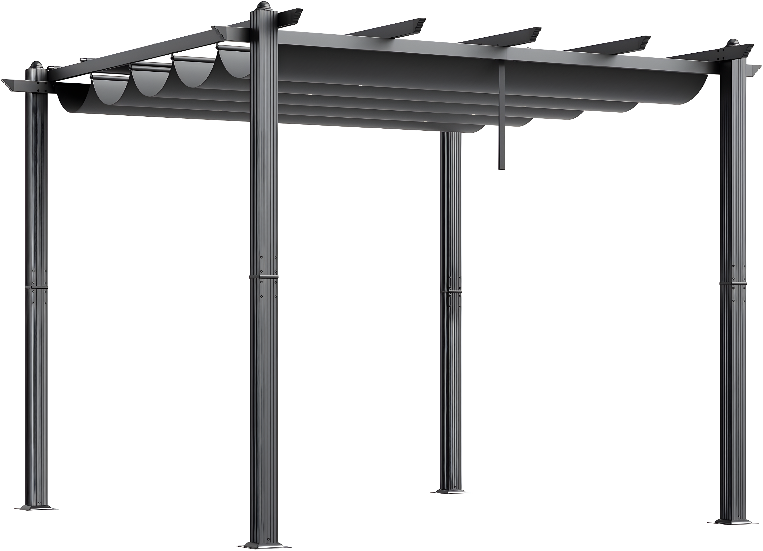 VEVOR 10'x10' Outdoor Retractable Pergola with Canopy, Aluminum Pergola with Retractable Canopy, Modern Pergola with Sun Shade Canopy for Patios, Gardens, Decks, Backyards (Gray)