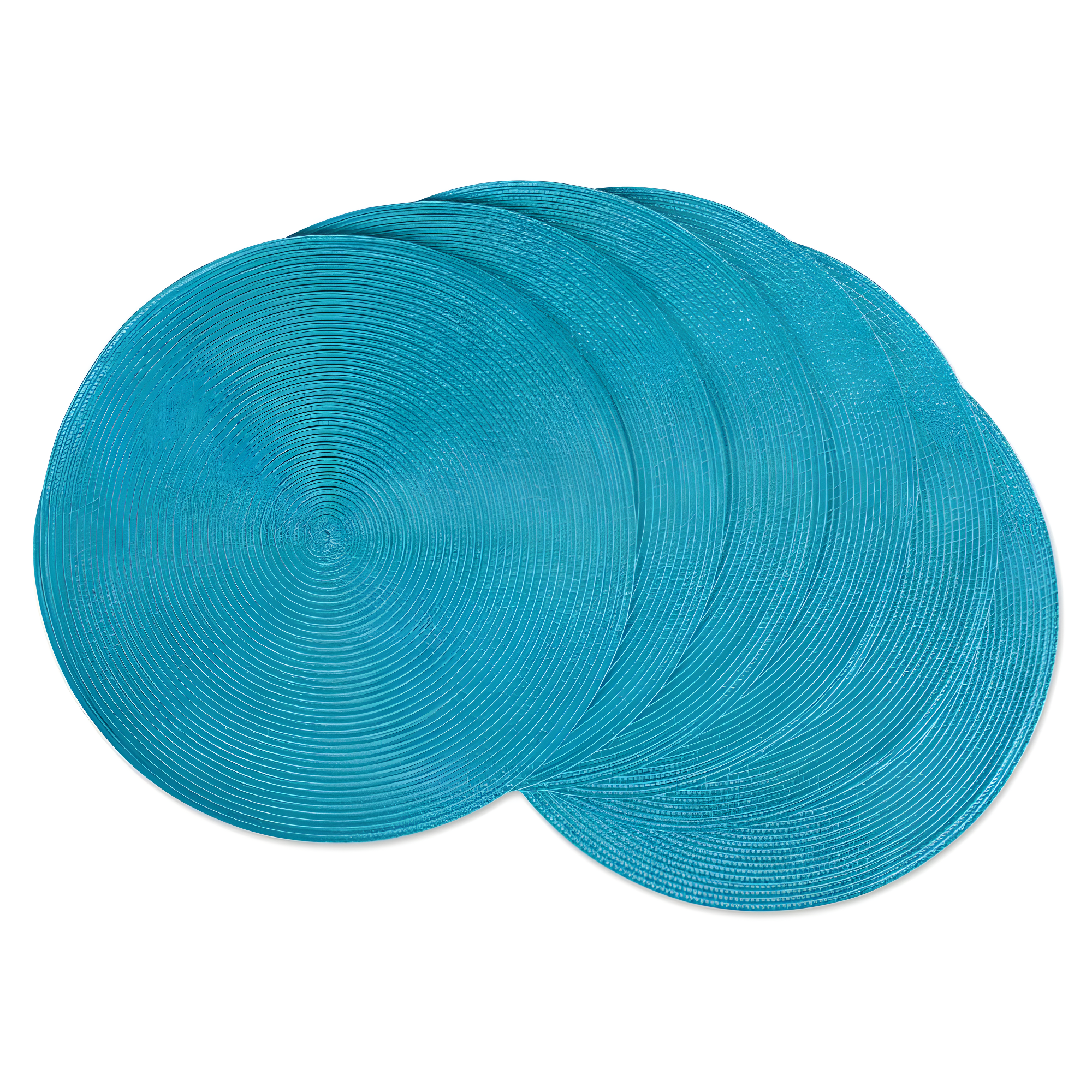 Aqua Woven Round Placemats Set of 6, 14.75"