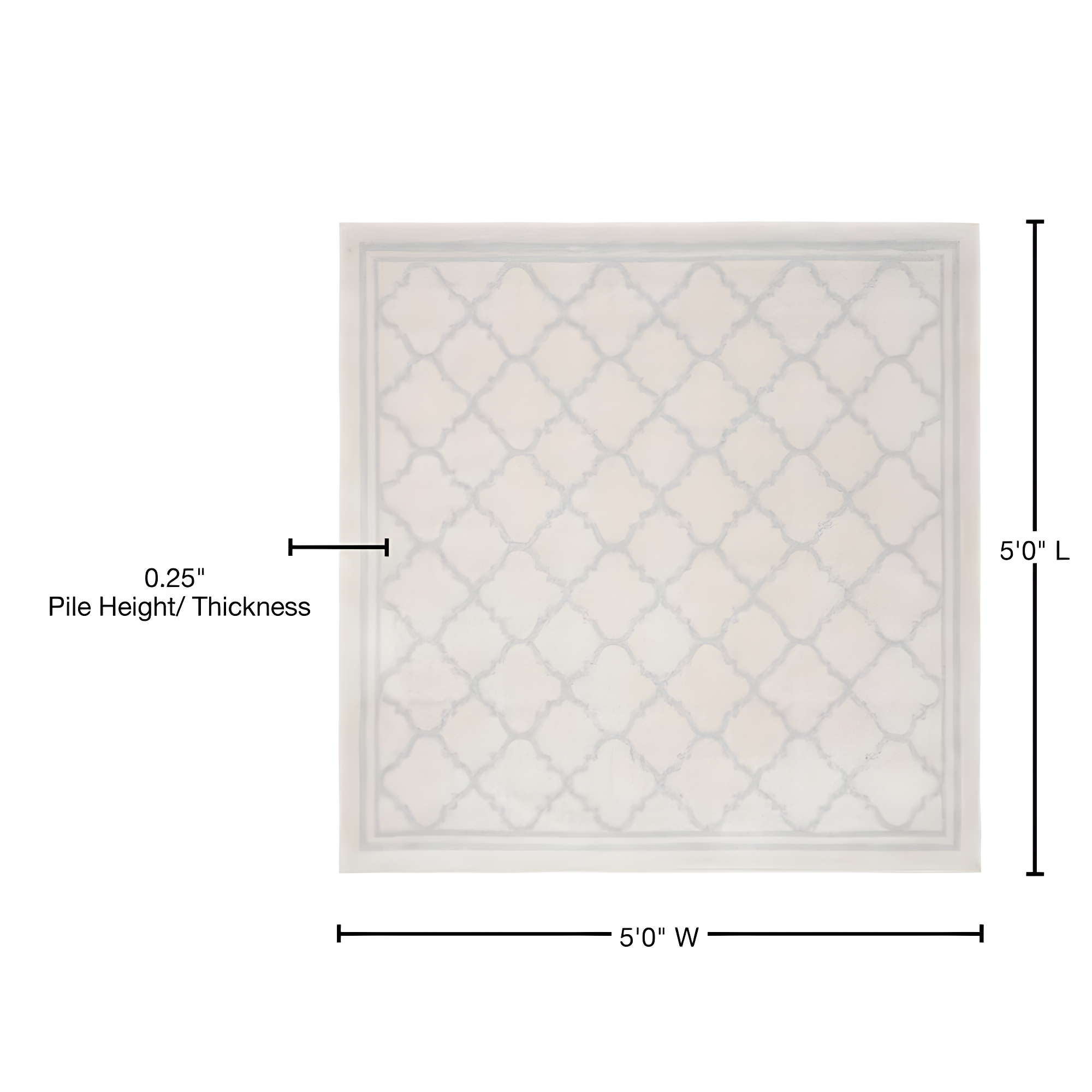 Amherst AMT422 Power Loomed Indoor Area Rug - Beige/Light Grey - 5'x5' - Safavieh