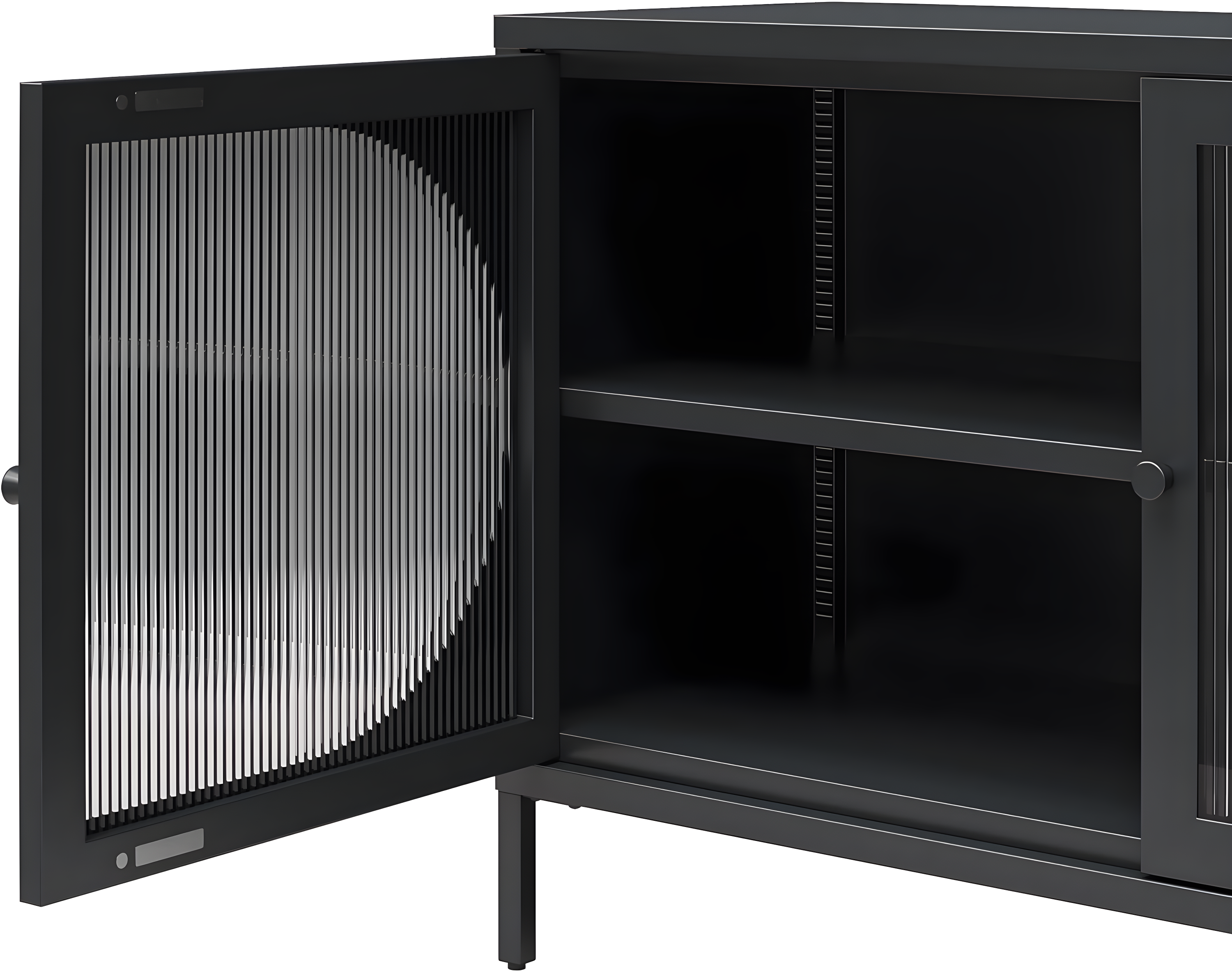 Luna 25.2'' Tall Accent Cabinet with Fluted Glass