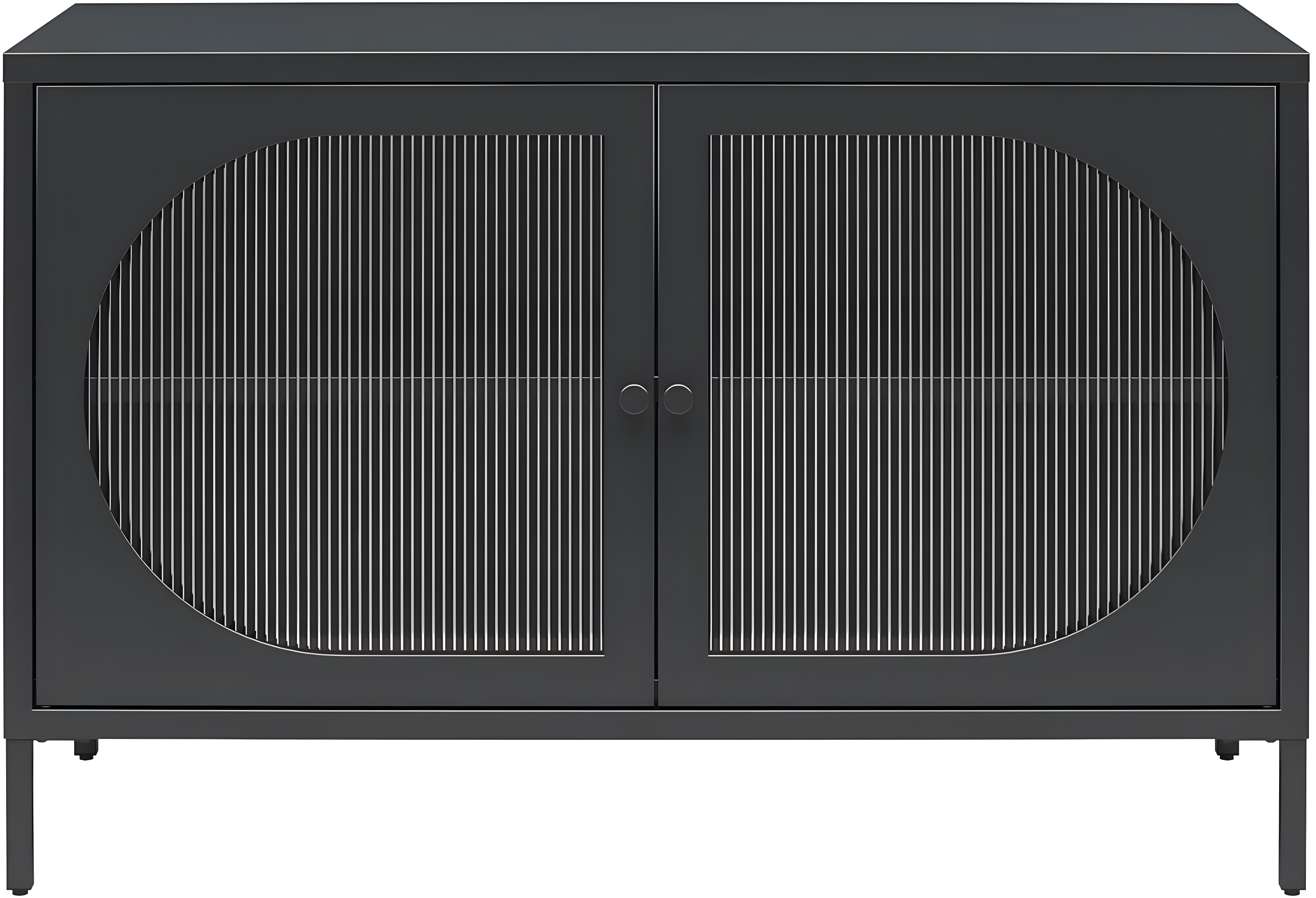 Luna 25.2'' Tall Accent Cabinet with Fluted Glass