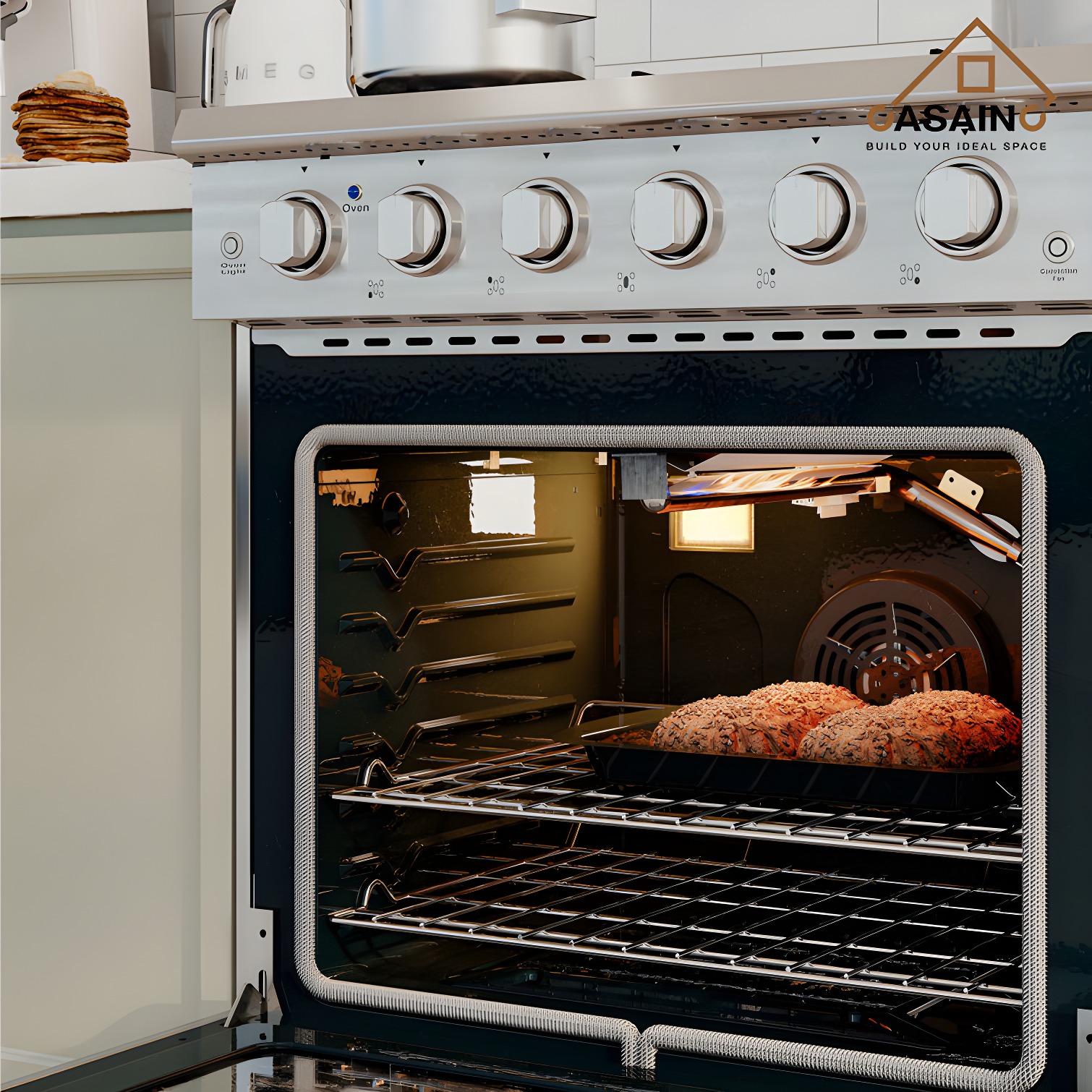 CASAINC CASAINC 30" 4.55 Cubic Feet Smart Natural Gas Freestanding Convection Range CA-HXJ300R