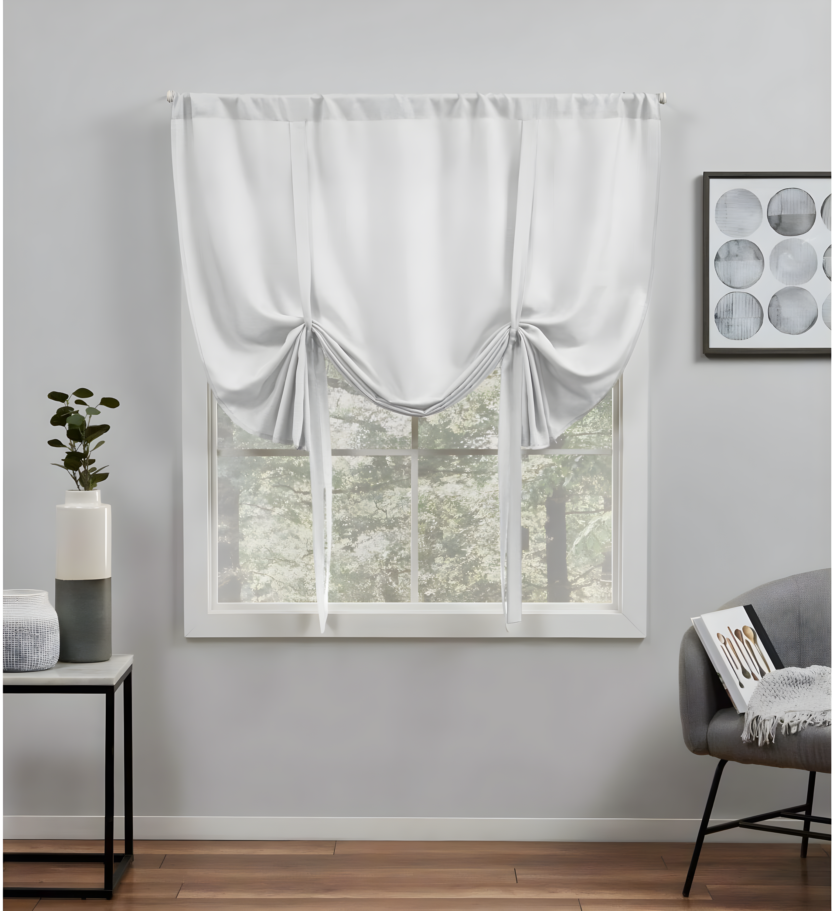 Amalgamated Textiles Exclusive Home Loha Light Filtering Rod Pocket Tie Up Shade