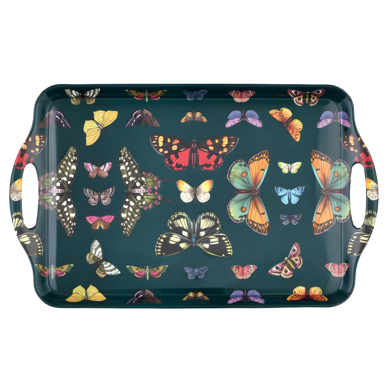 Pimpernel Botanic Garden Harmony Large Melamine Hndld Tray 18.9 X11.6"