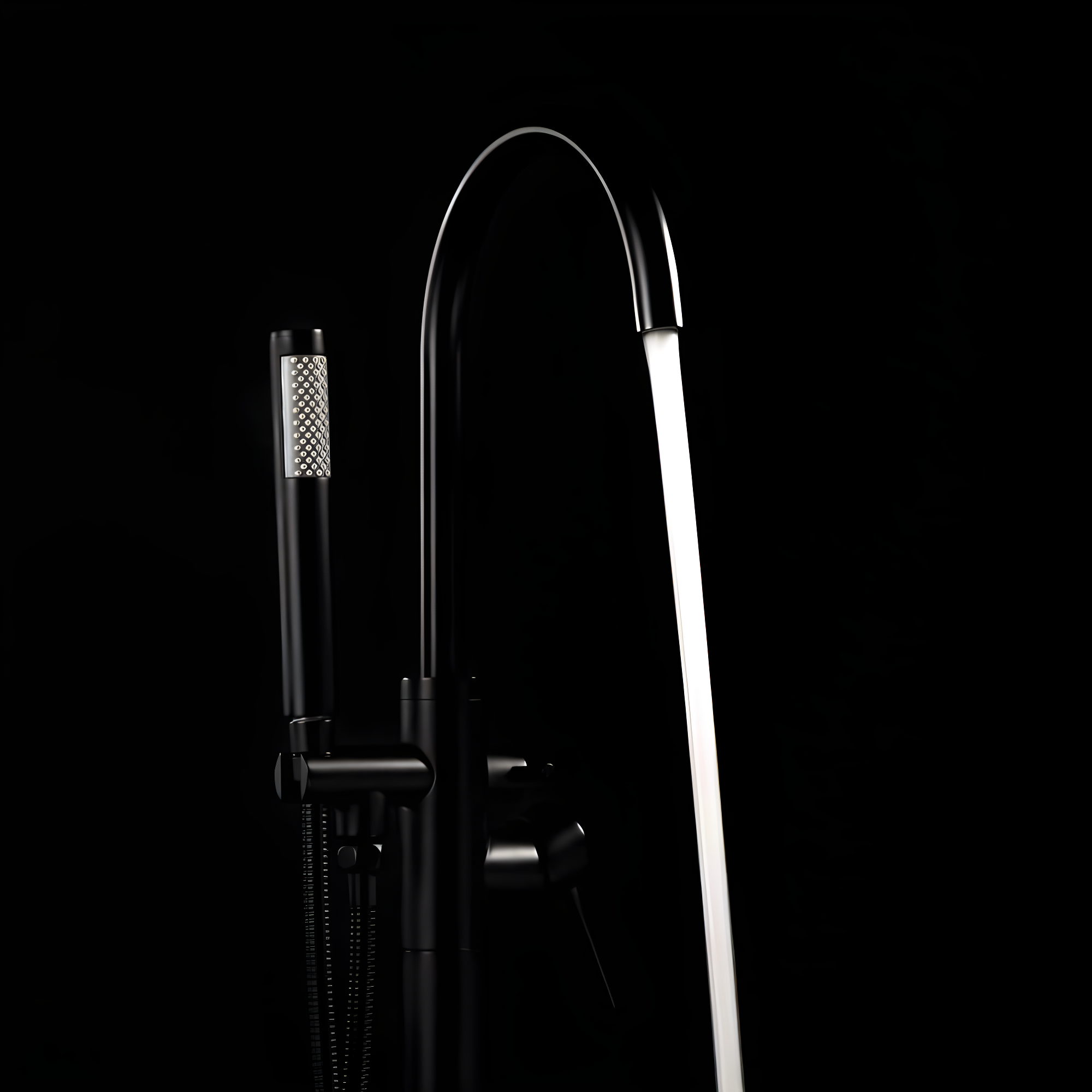Double Handle Floor Mounted Freestanding Tub Filler