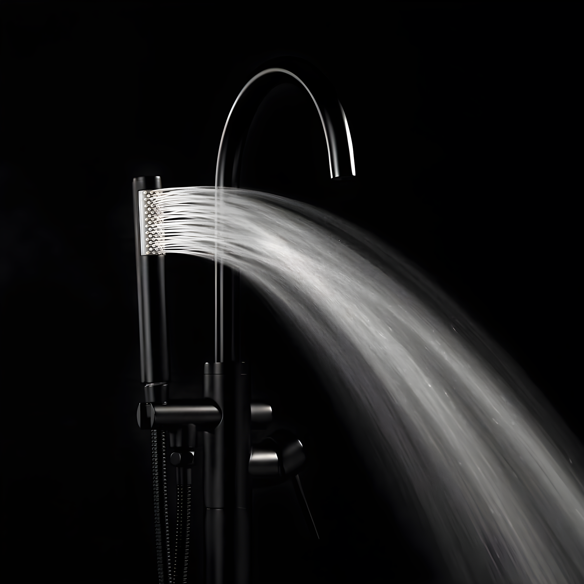 Double Handle Floor Mounted Freestanding Tub Filler