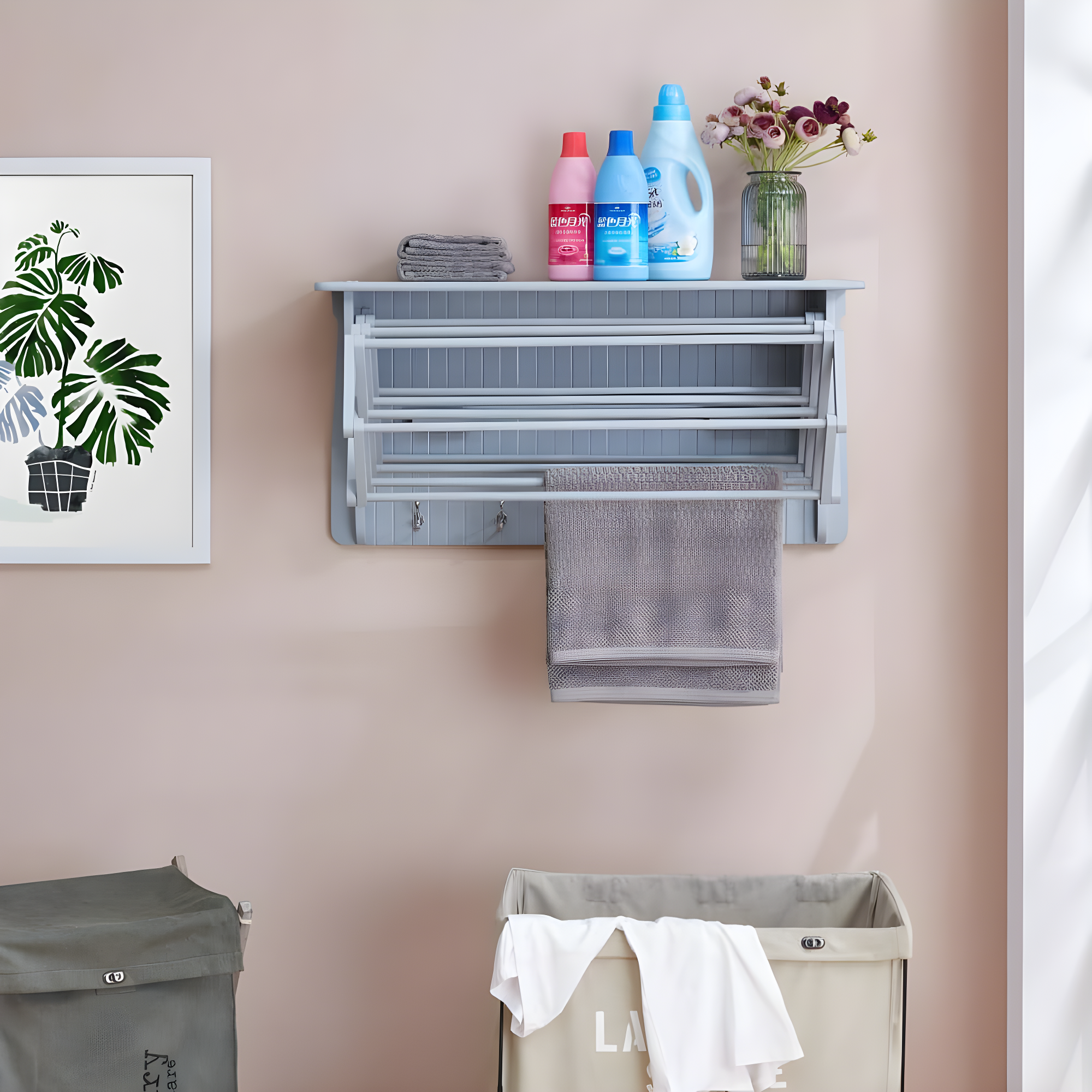 Latitude Run® Collapsible Accordion Wall Mounted Drying Rack & Reviews | Wayfair
