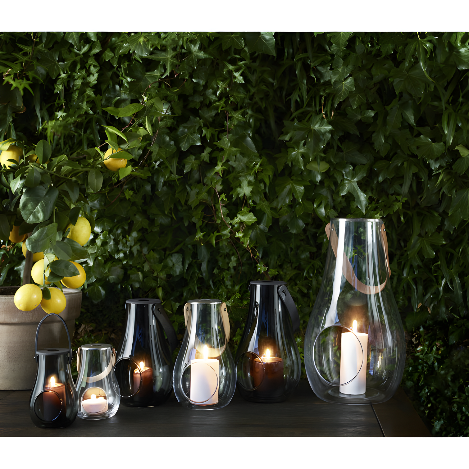 Contemporary Smoke Glass Hanging/Tabletop Christmas Lantern