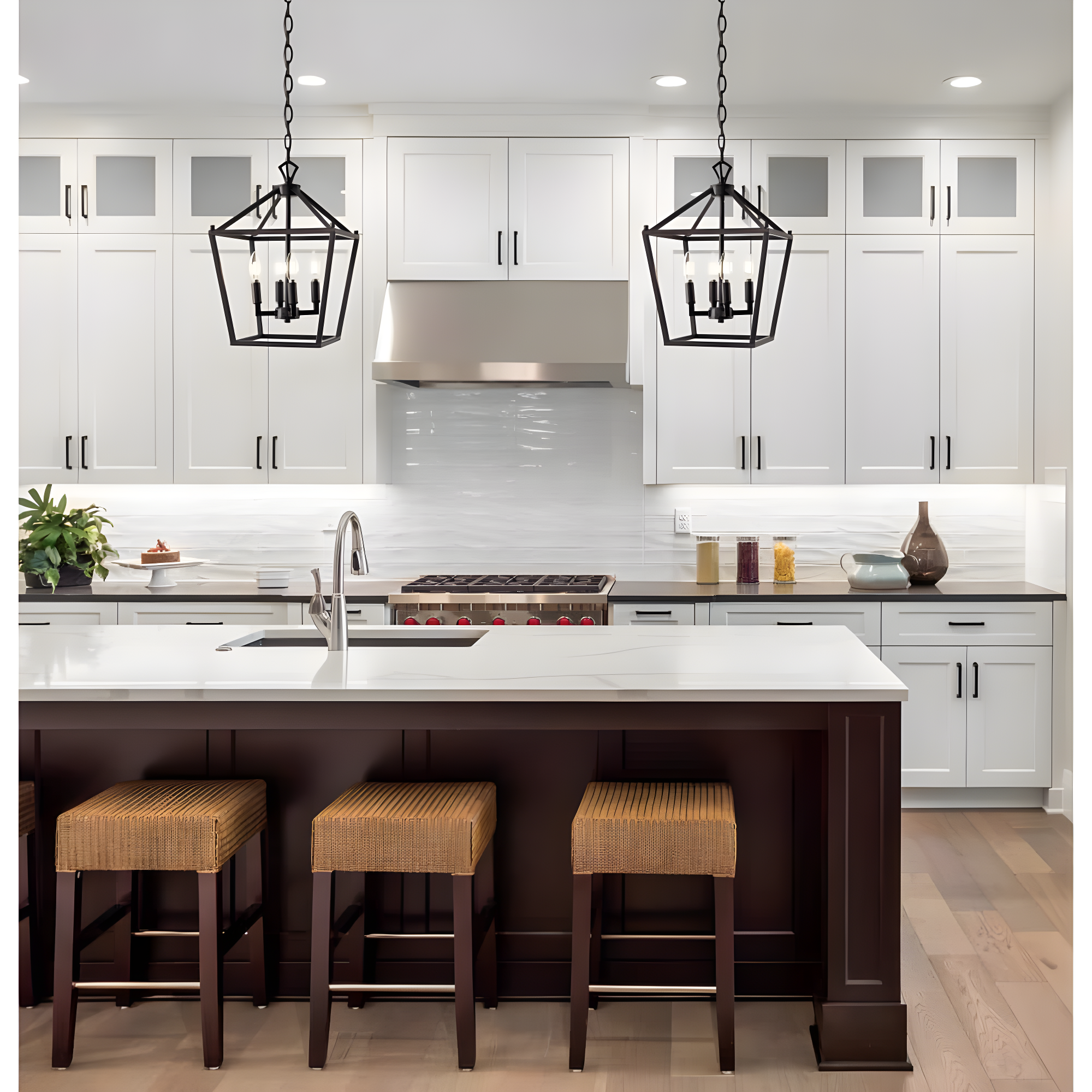 Pagoda 12" 4-Bulb Lantern Metal LED Pendant, Oil Rubbed Bronze