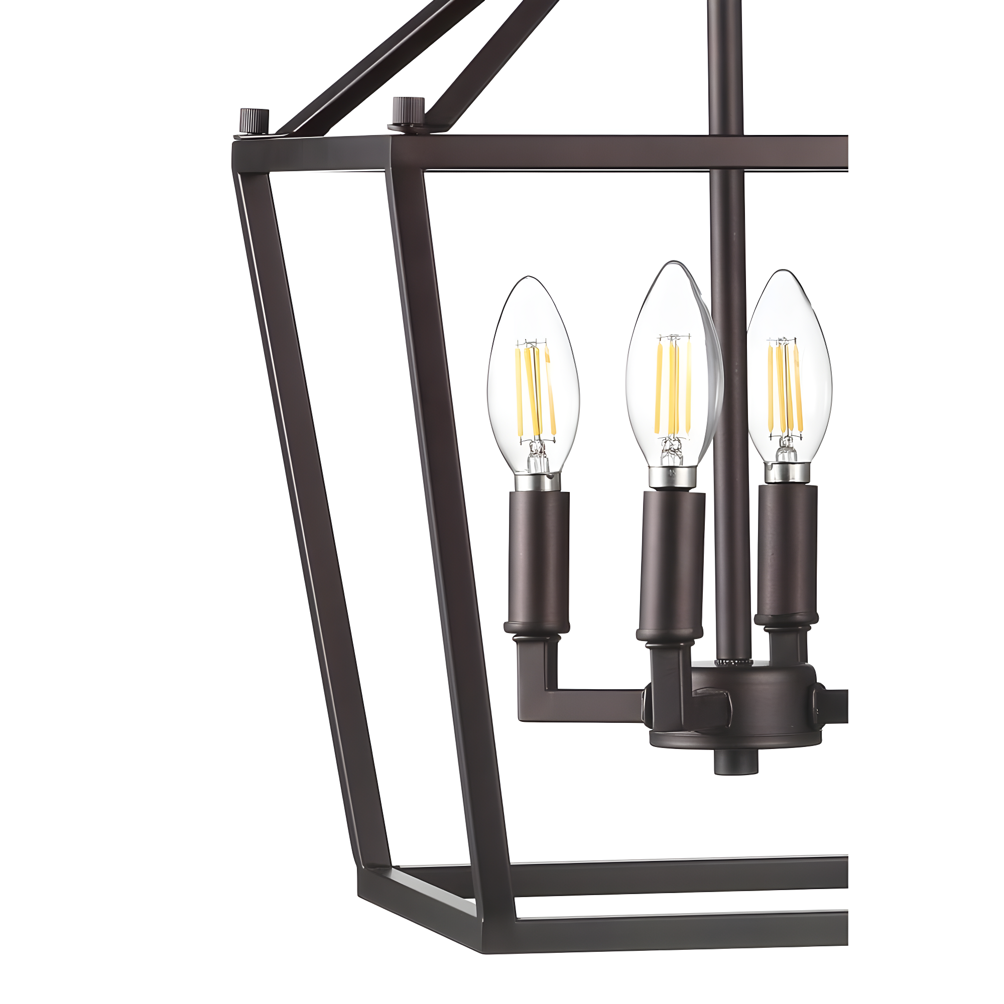 Pagoda 12" 4-Bulb Lantern Metal LED Pendant, Oil Rubbed Bronze