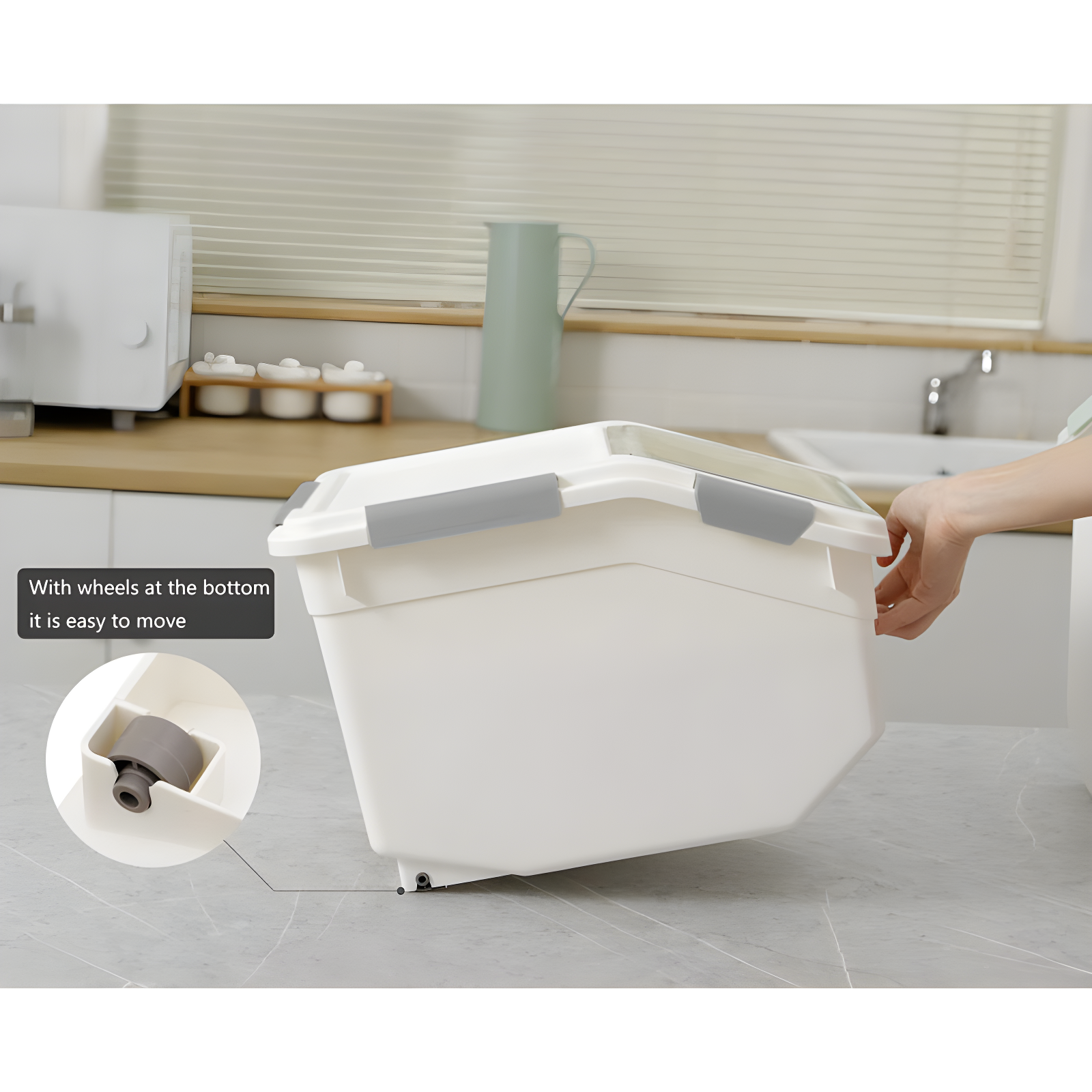 2 Pack Dog Food Storage Container With Scoop,Large Airtight Pet Dog Food Bin,Container For Dog Treats Rice,Dog Cat Dry Food Bin,Baking Supplies,Flour,Rice,Kitchen Pantry Cereal(10 LB)