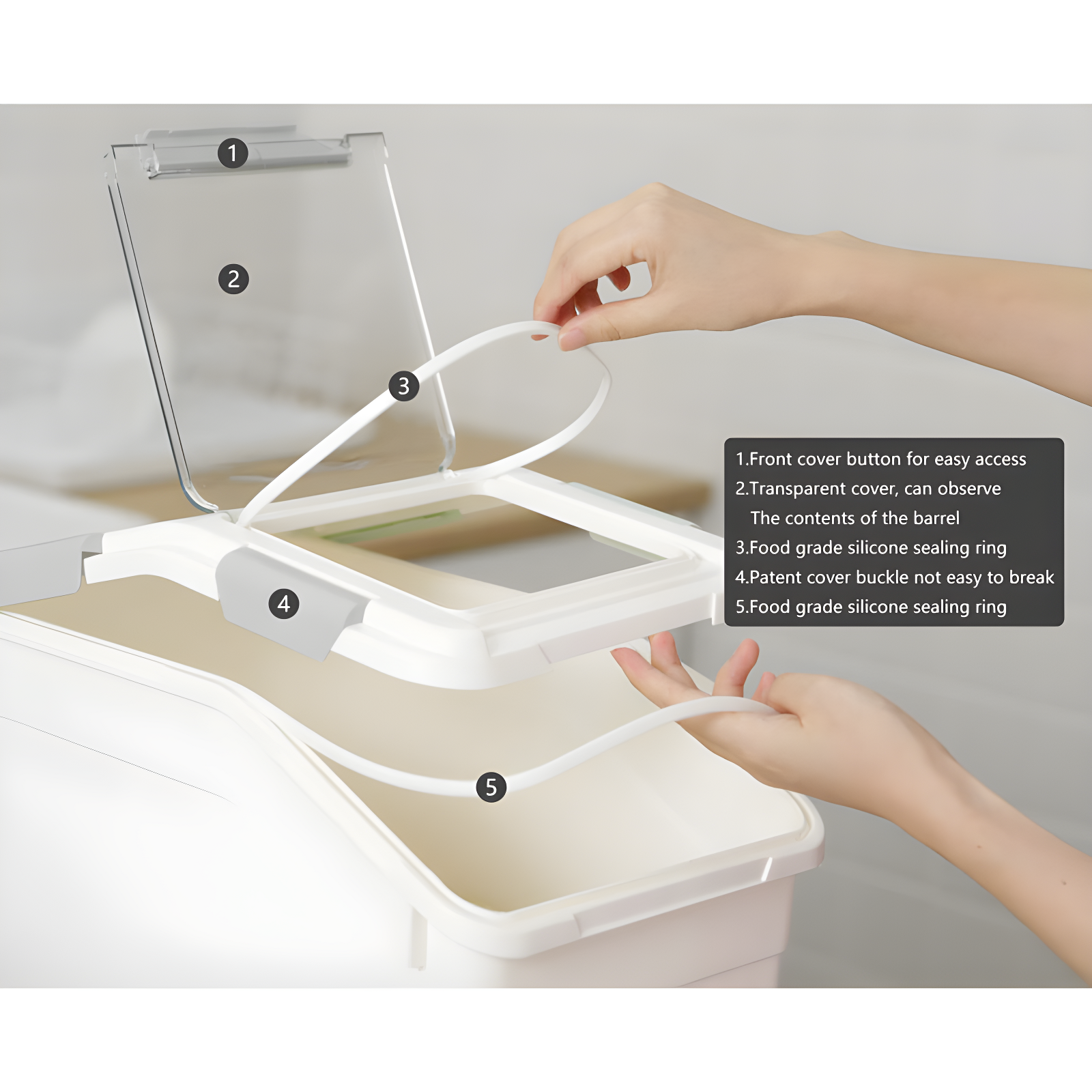 2 Pack Dog Food Storage Container With Scoop,Large Airtight Pet Dog Food Bin,Container For Dog Treats Rice,Dog Cat Dry Food Bin,Baking Supplies,Flour,Rice,Kitchen Pantry Cereal(10 LB)