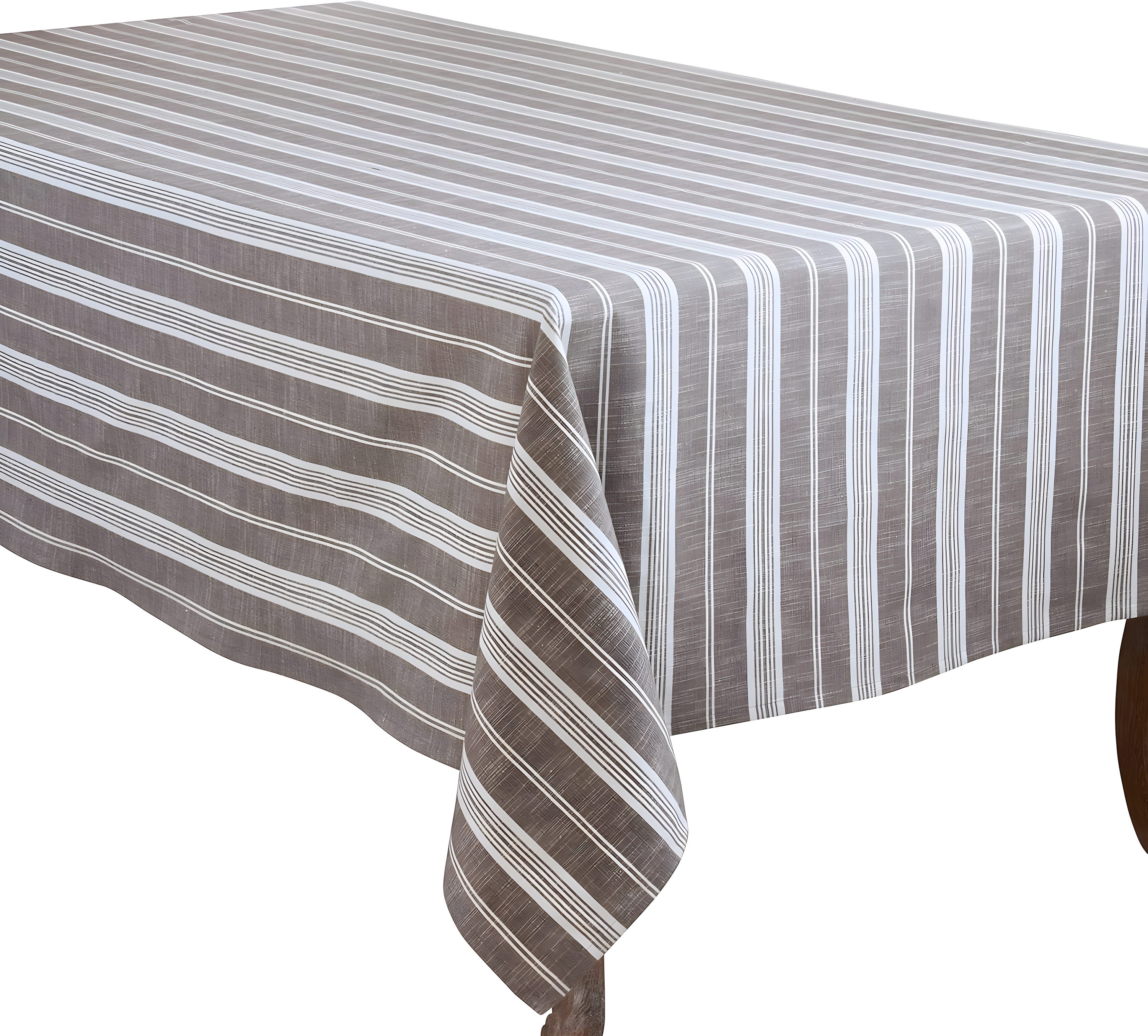 Saro Lifestyle Striped Design Tablecloth, 65"x120", Gray