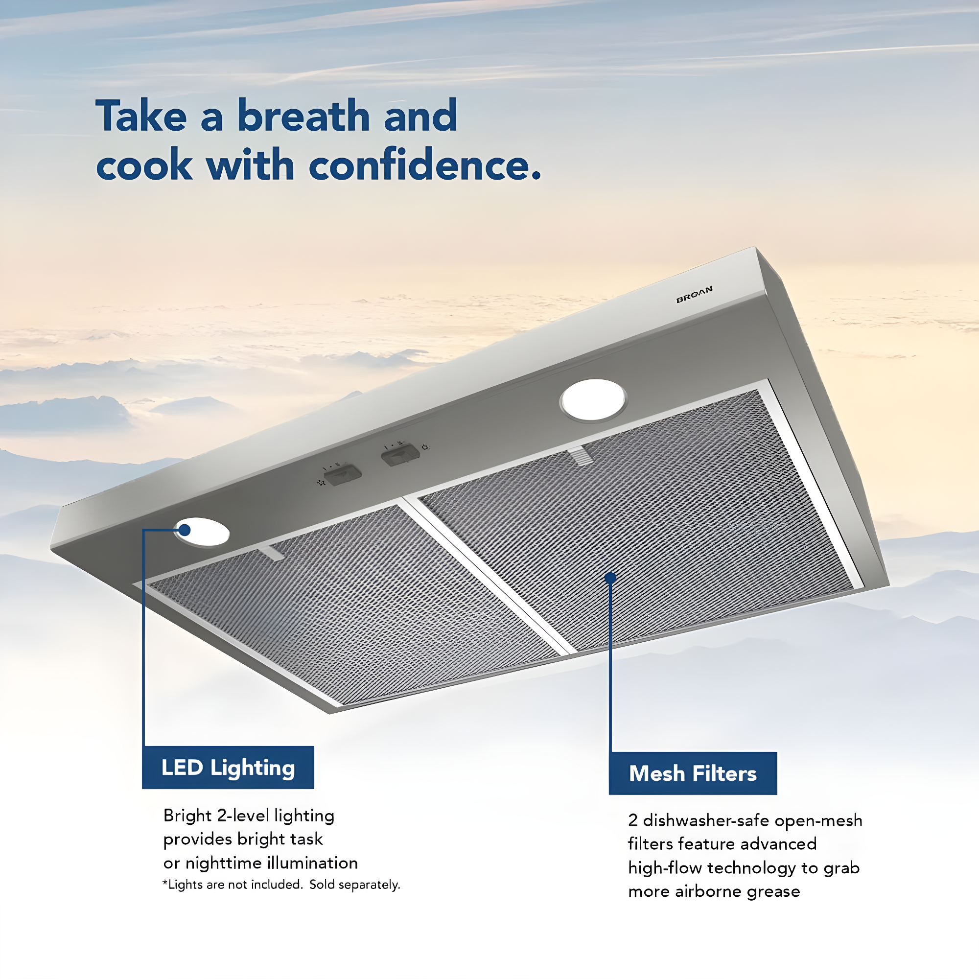 Broan NuTone Broan Nutone Glacier 36 Inches 250 Cubic Feet Per Minute CFM Convertible with Mesh Filter BCSD136SS