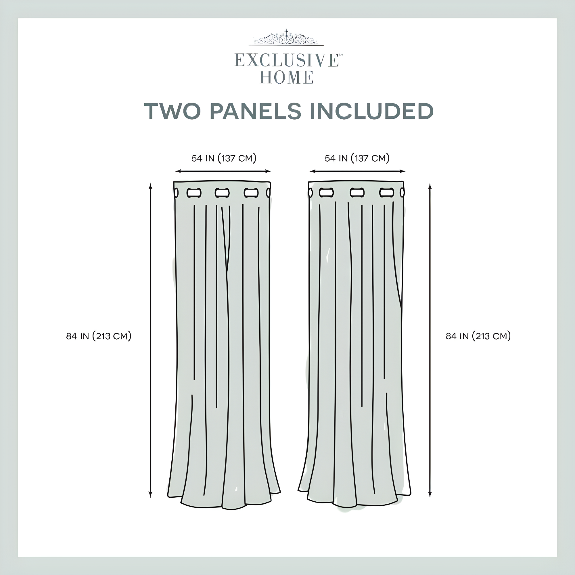 Set of 2 84"x54" Surfside Cotton Cabana Stripe Light Filtering Window Curtain Panel Dark Gray - Exclusive Home: Striped Drapes, Grommet Top