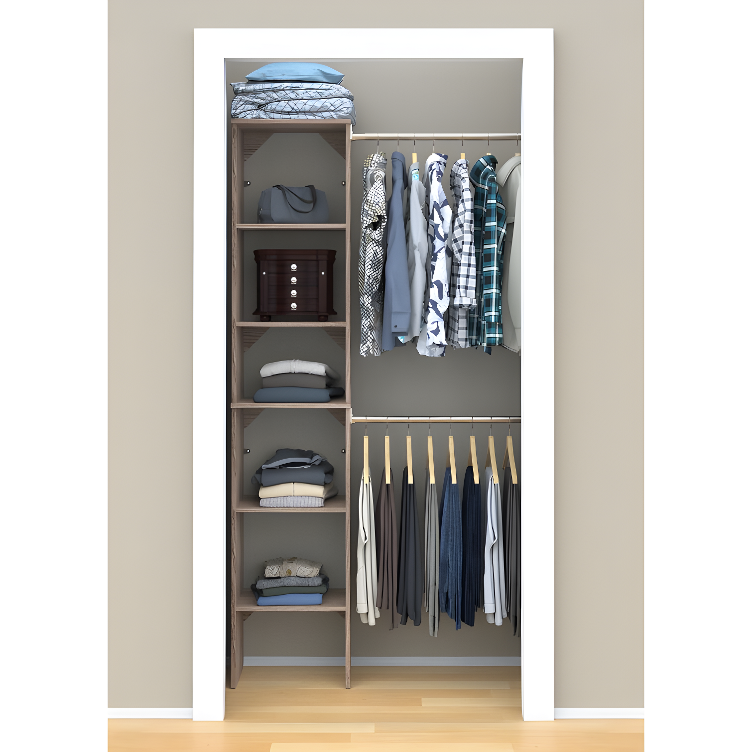 SuiteSymphony 77" to 113" Closet System Starter Kit