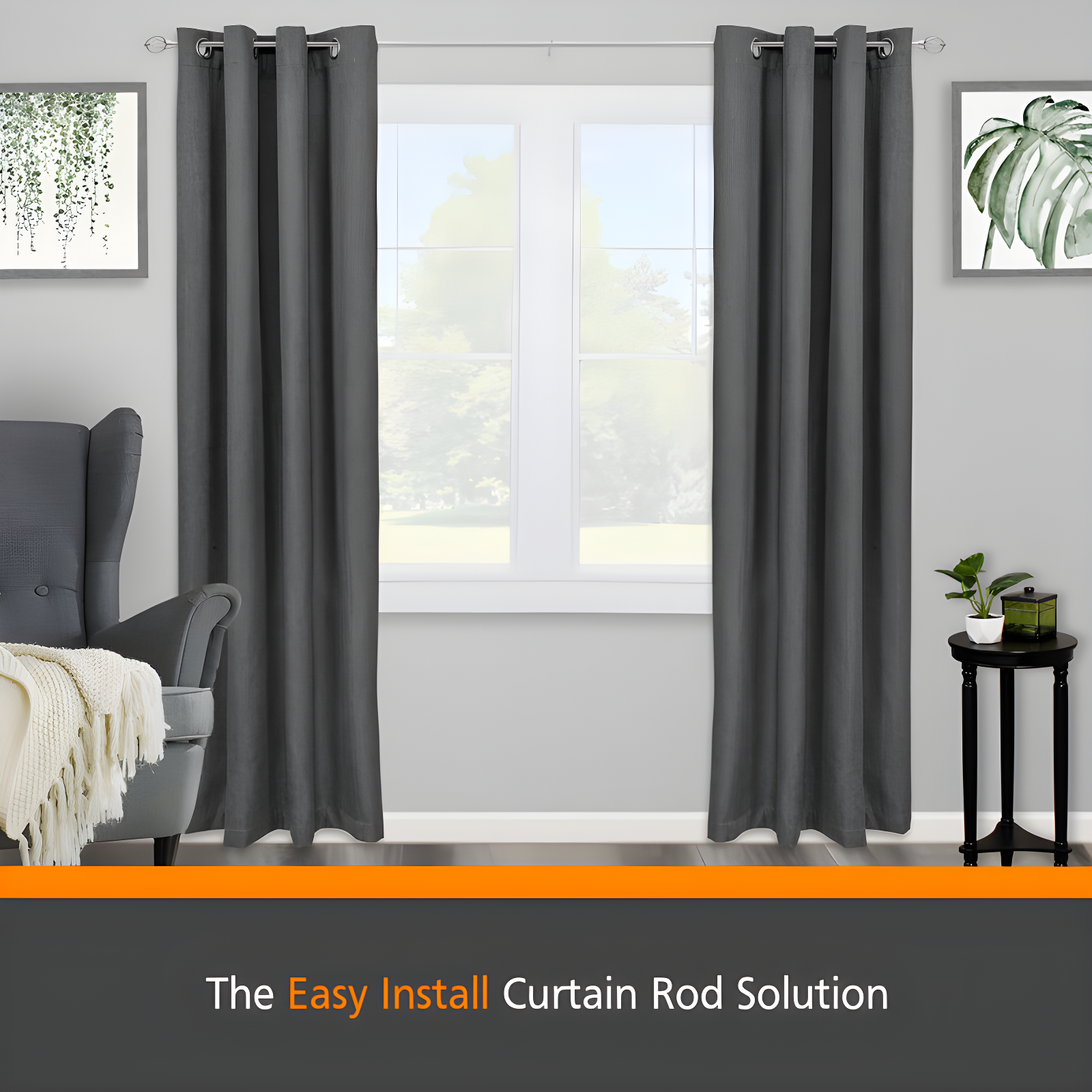Kenney Steel Adjustable Single Curtain Rod