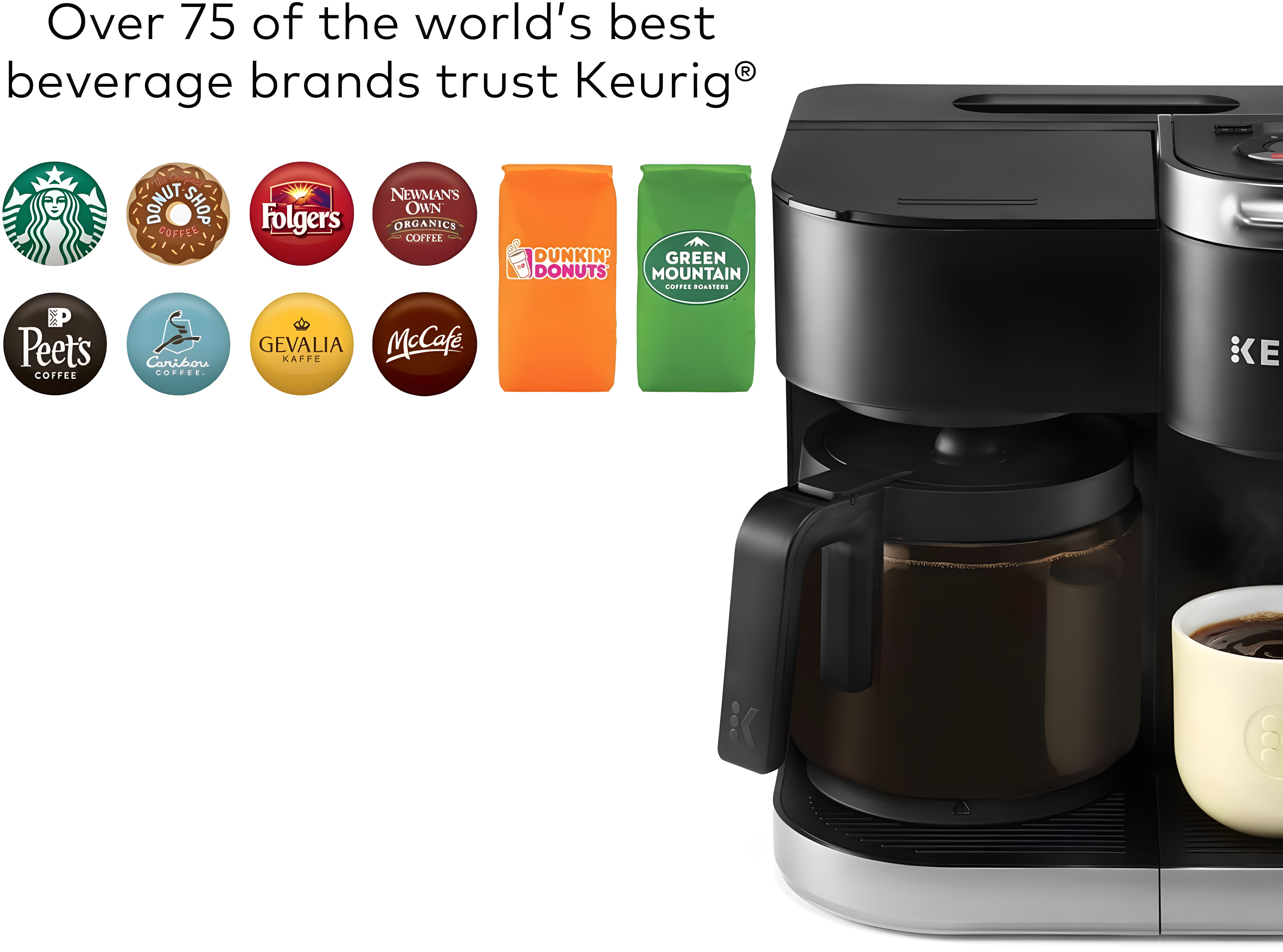 Keurig K-Duo Coffee Maker, with Single-Serve K-Cup Pod, and 12 Cup Carafe Brewer