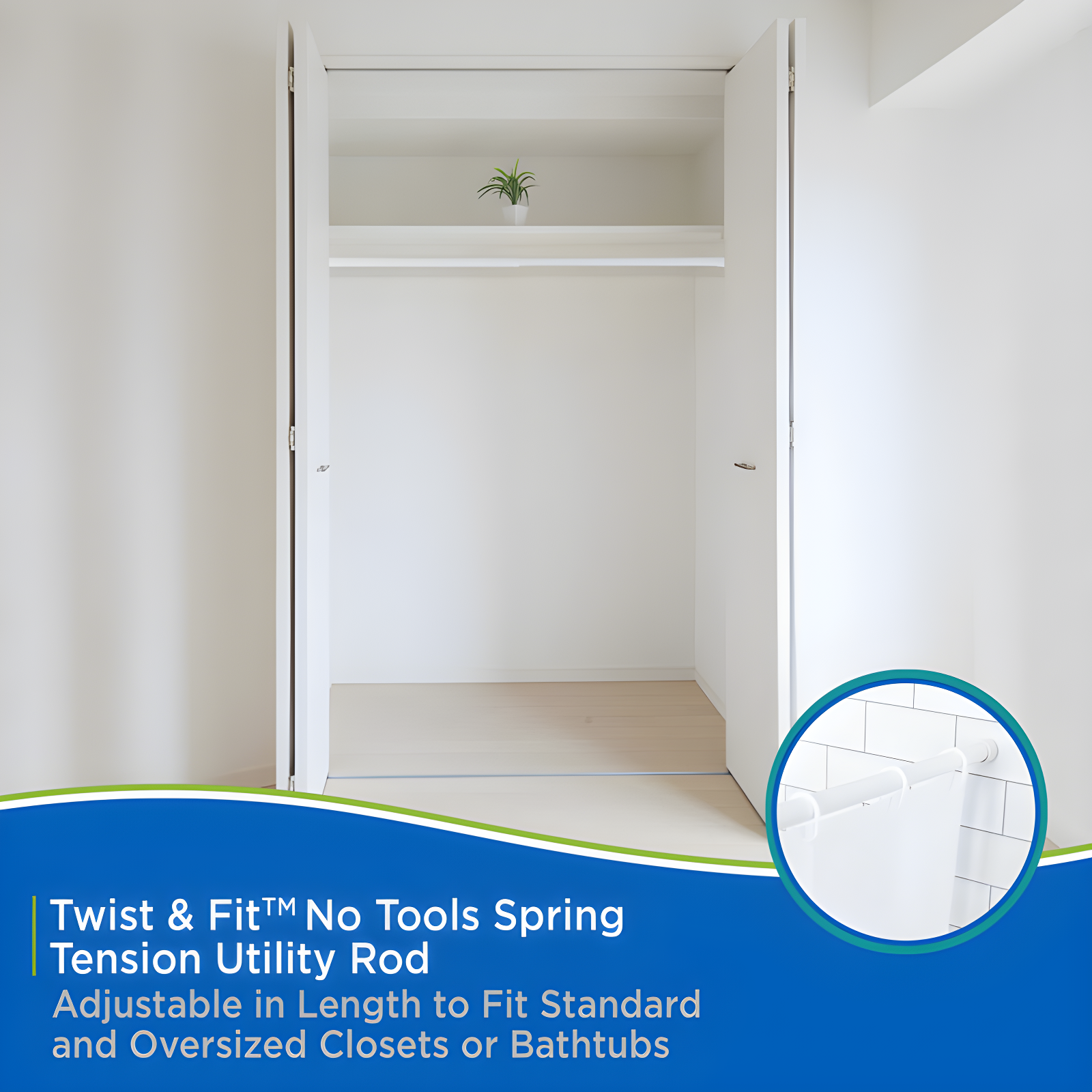 72'' Straight Tension Shower Curtain Rod