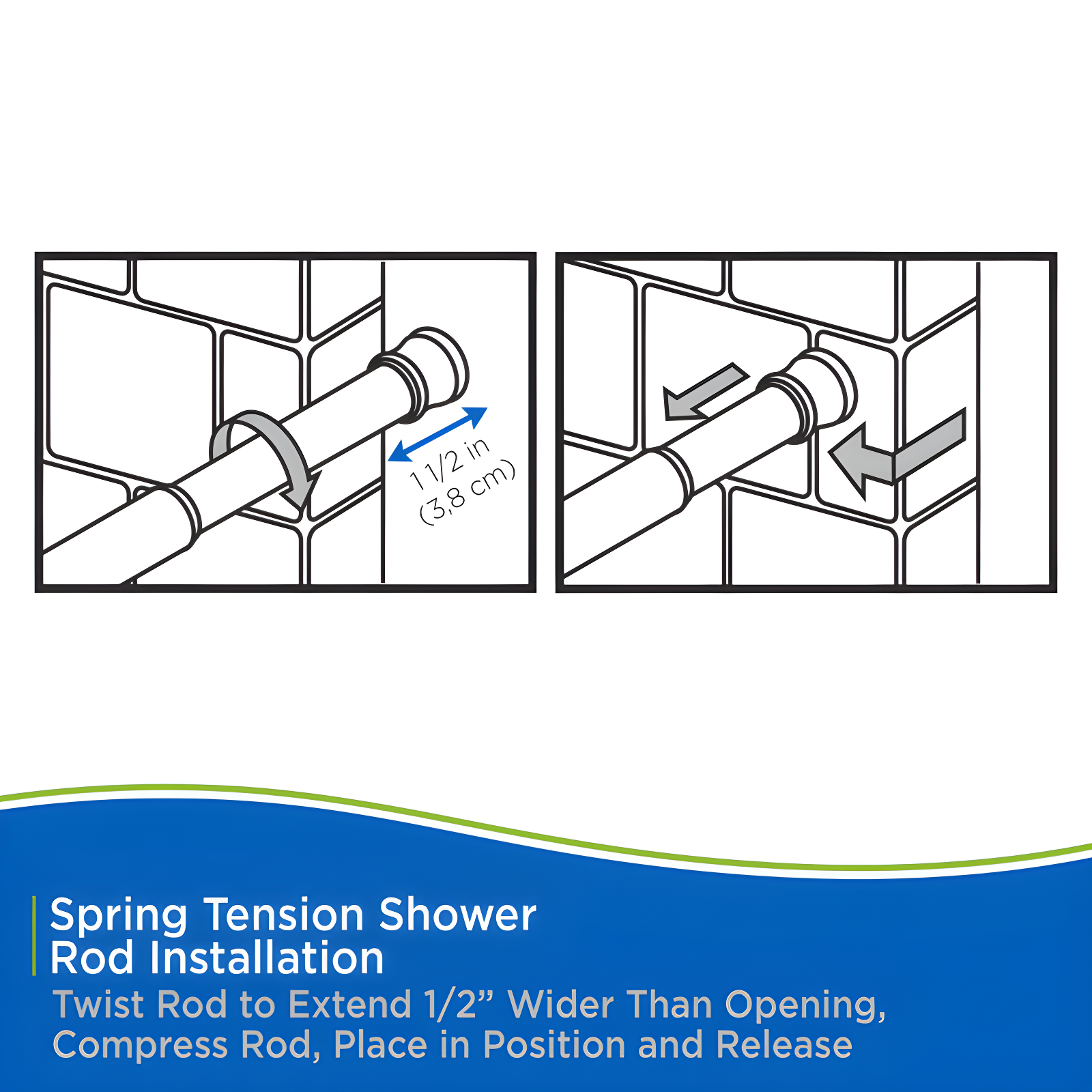72'' Straight Tension Shower Curtain Rod