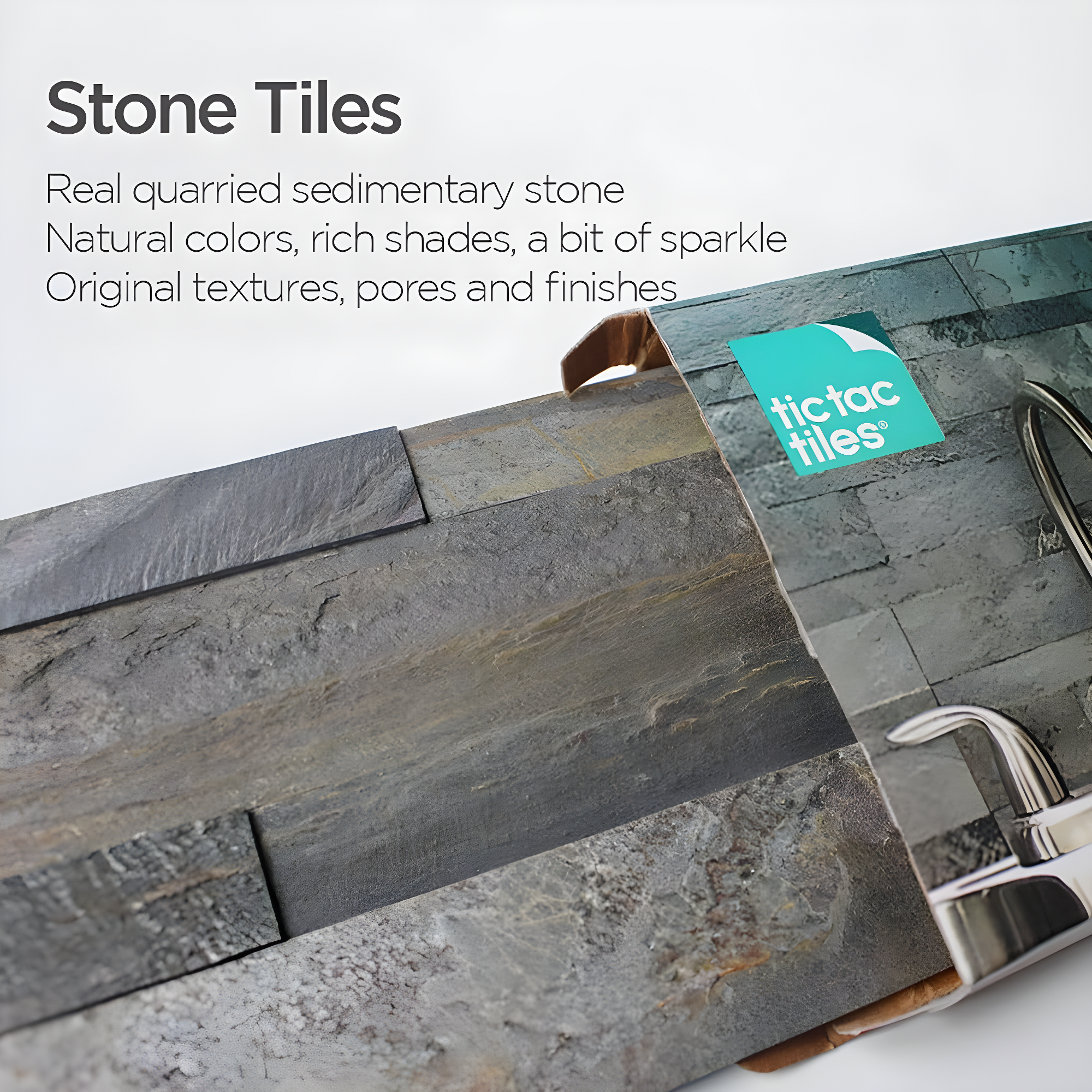 6'' W x 24'' L Natural Stone Peel and Stick Mosaic Tile