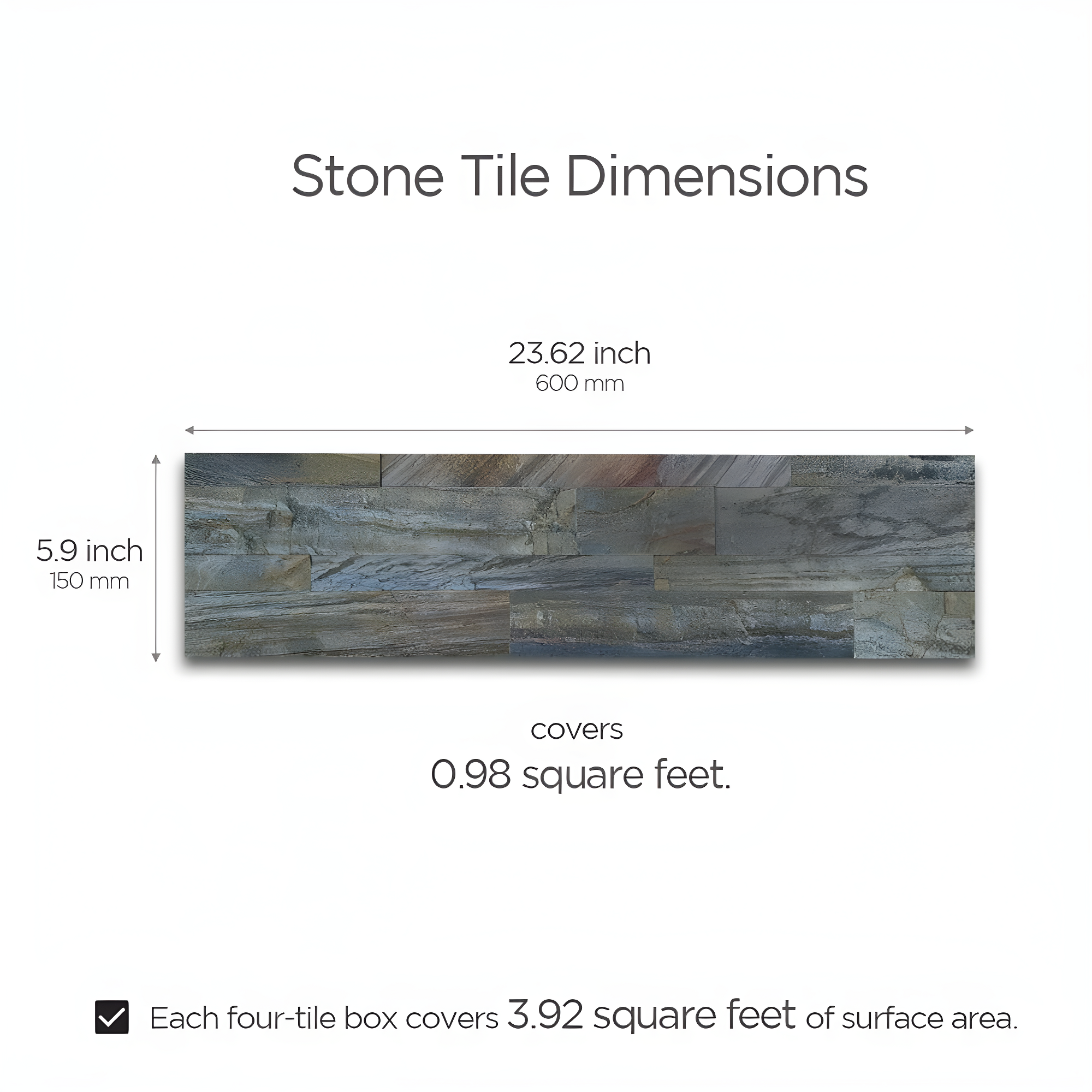6'' W x 24'' L Natural Stone Peel and Stick Mosaic Tile