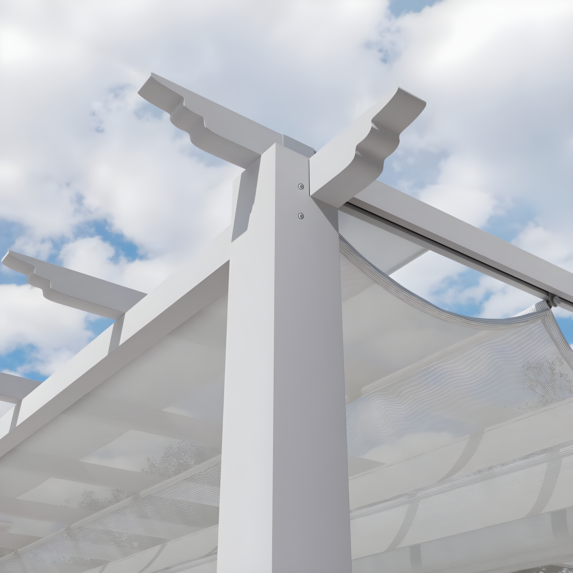 Paragon-Outdoor Florence 11 Ft. W x 16 Ft. D Aluminum Pergola in White Powder-Coated Finish with Adjustable Canopy