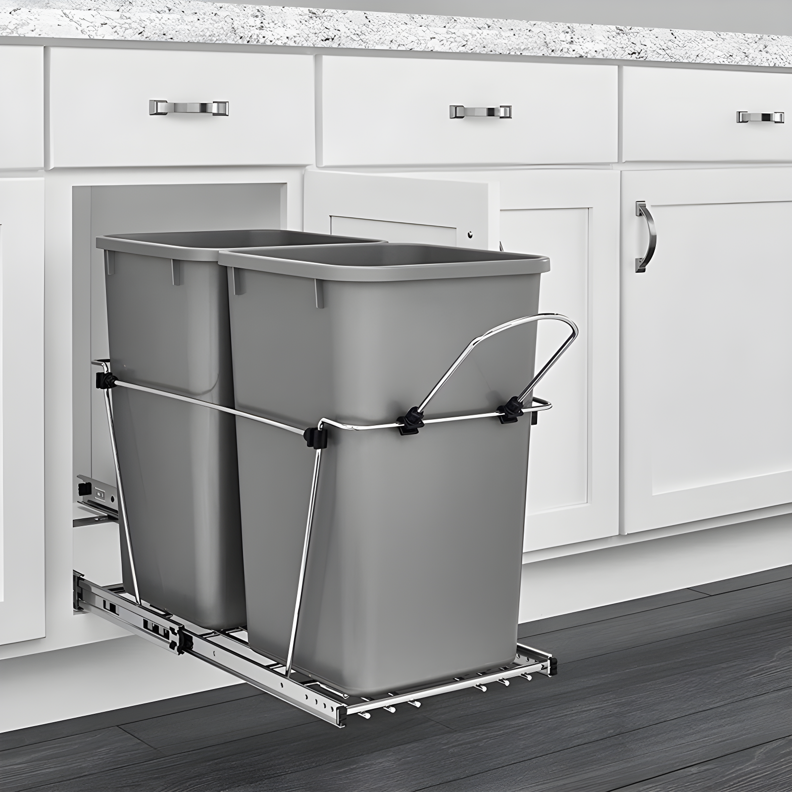 Rev-A-Shelf Rev-A-Shelf Double Pull Out Trash Can 35 Qt for Kitchen