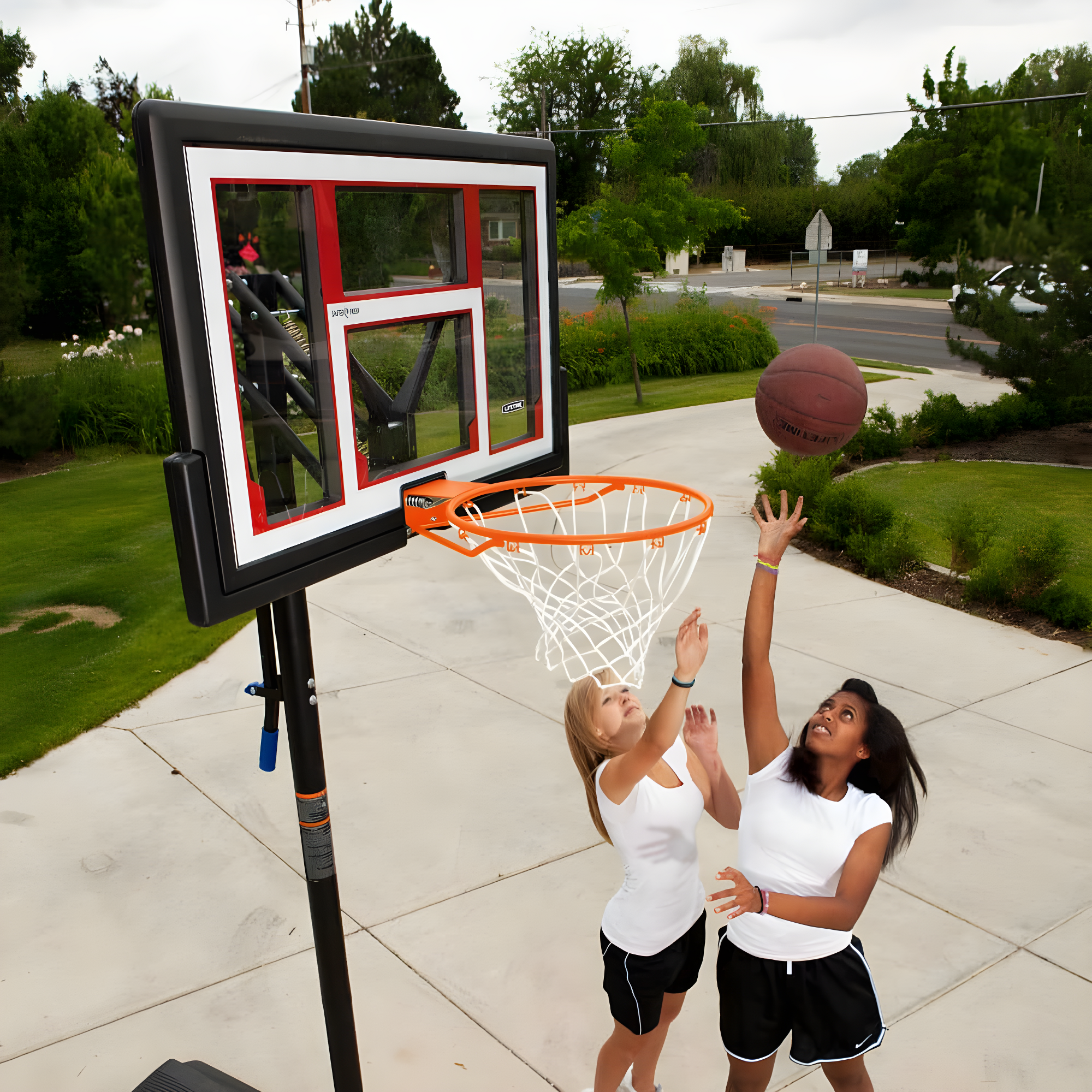 Lifetime 48-Inch Shatterproof Portable Basketball Hoop with Strong Arm Adjustment & Slam-It Rim - Model 90491-Outdoor Play